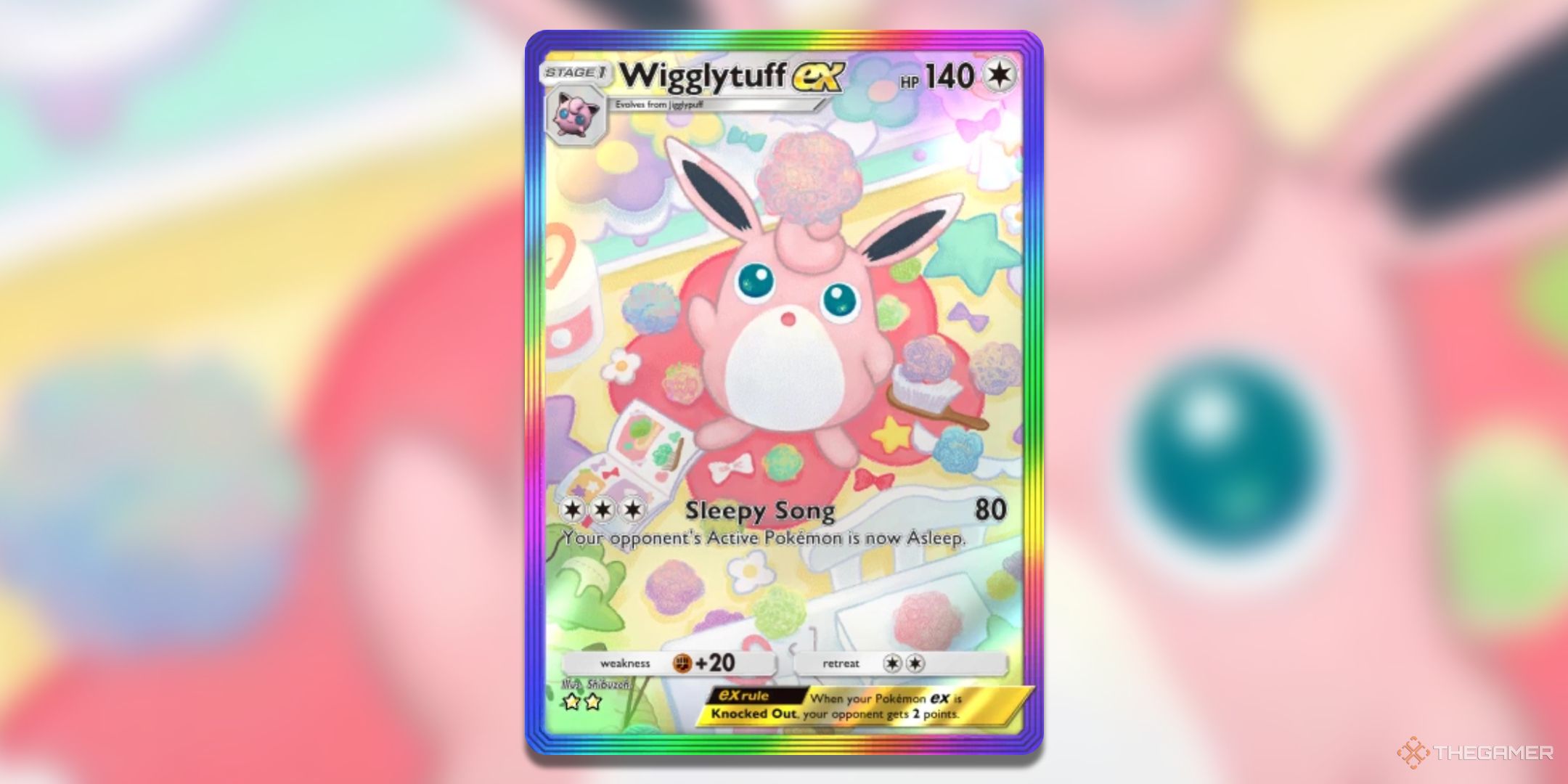 Rainbow Bordered Wigglytuff ex Pokemon TCG Pocket Card Art.