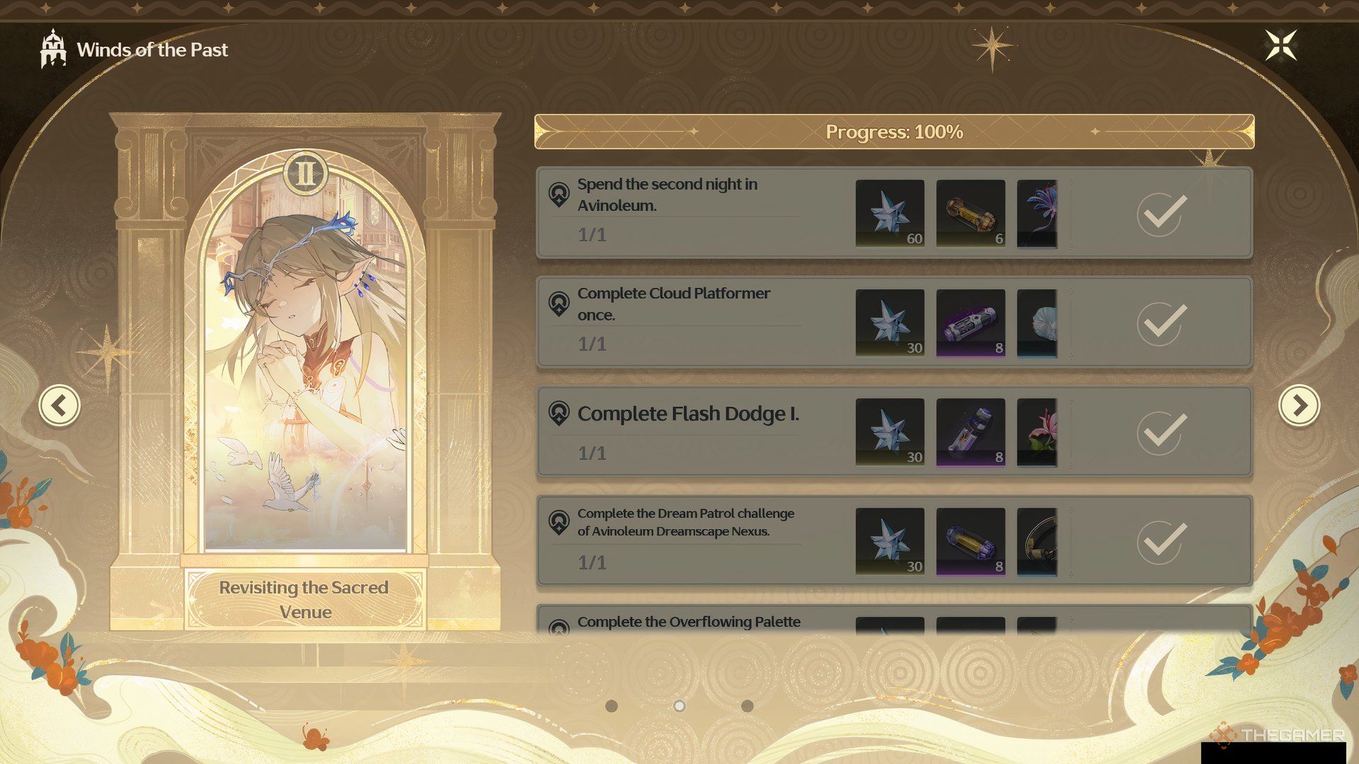 Revisiting the Sacred Venue event page in Wuthering Waves.