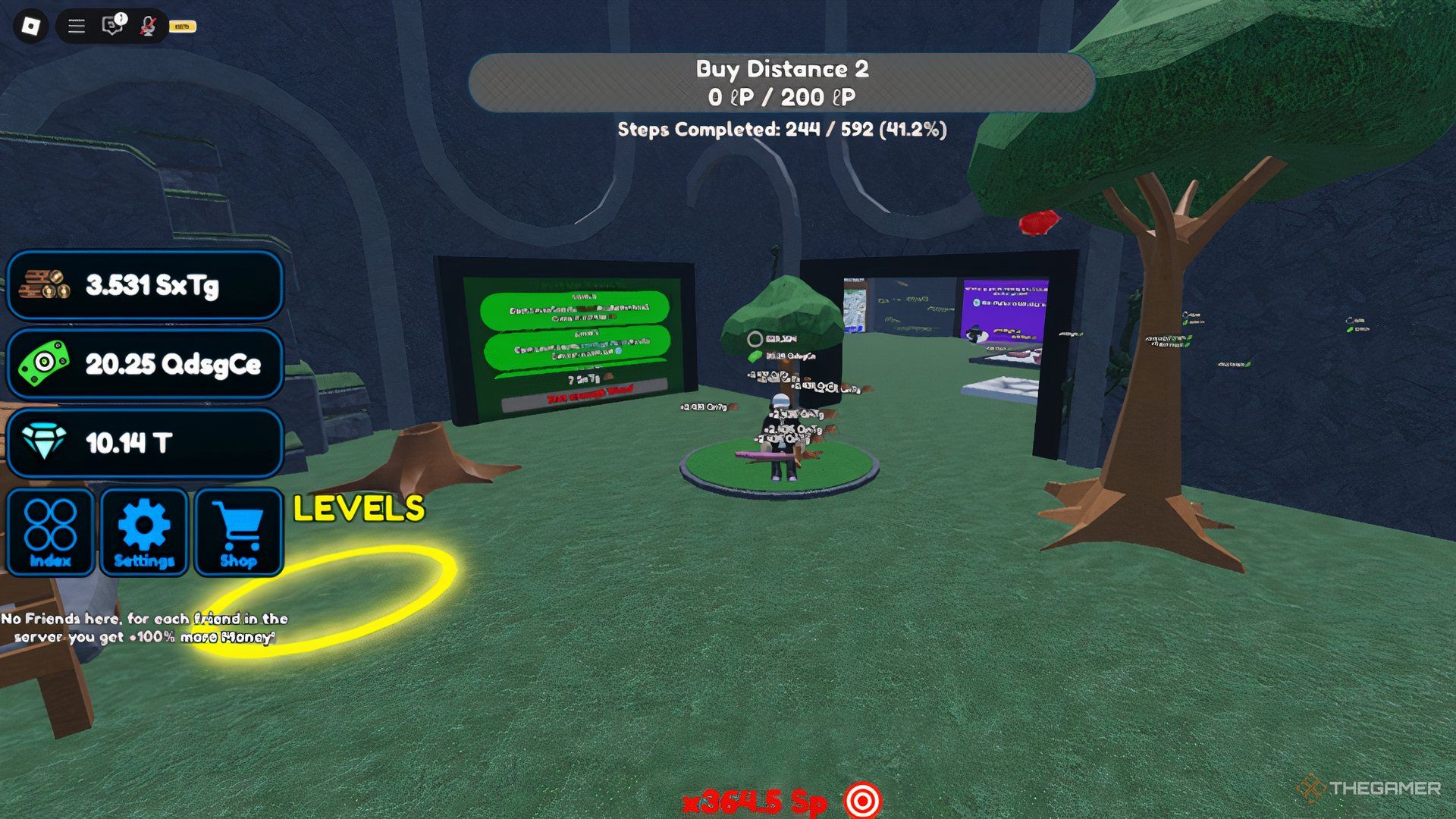 Roblox Circle Grinding Incremental, two Tree and the tree upgrade interface.