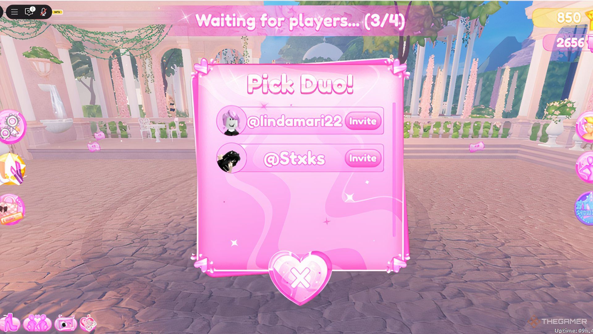 Roblox Dress To Impress Pick Duo Interface with two options below.