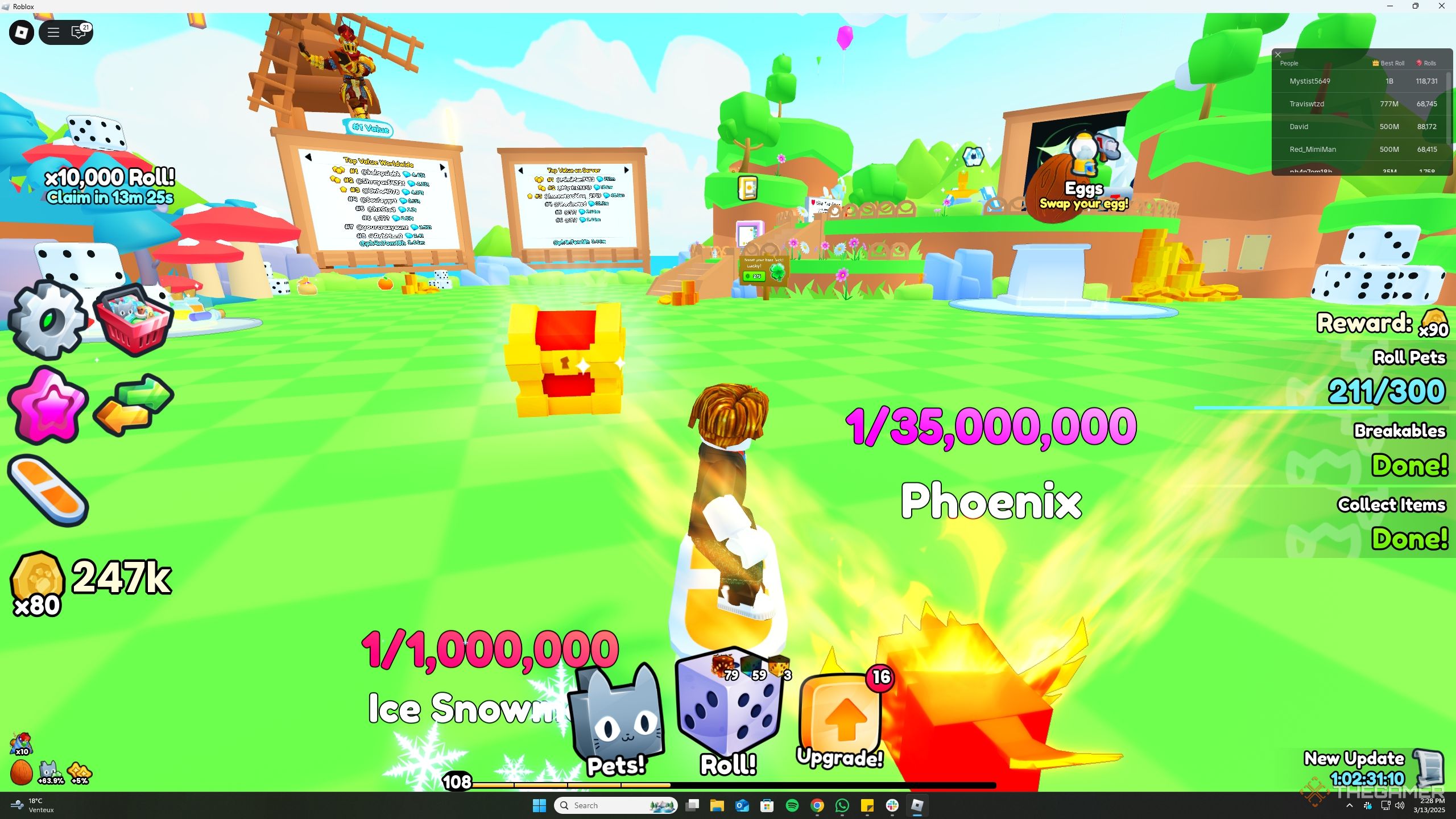 A golden treasure in Roblox: Pets Go.
