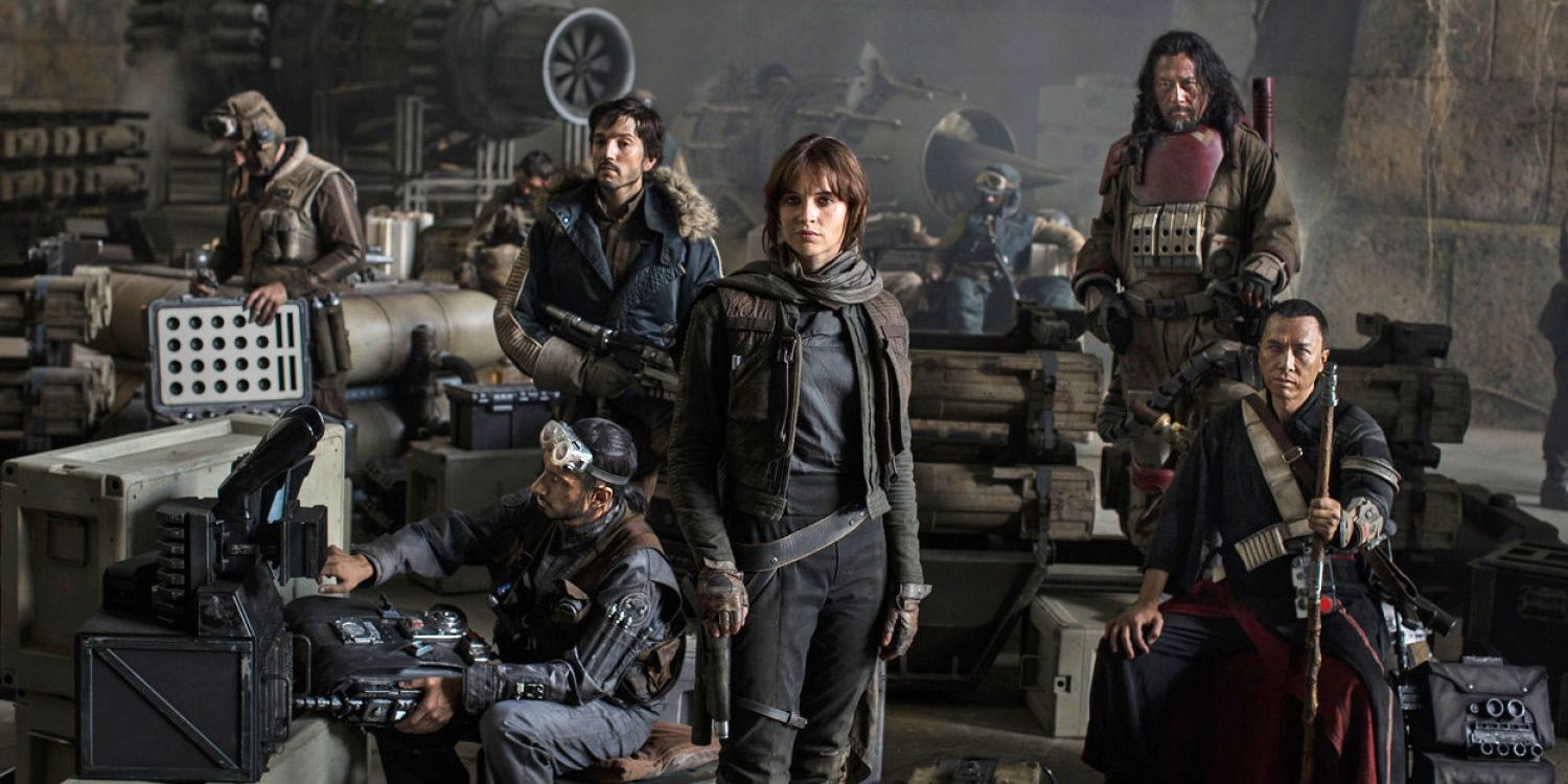 The cast of Rogue One: A Star Wars Story.