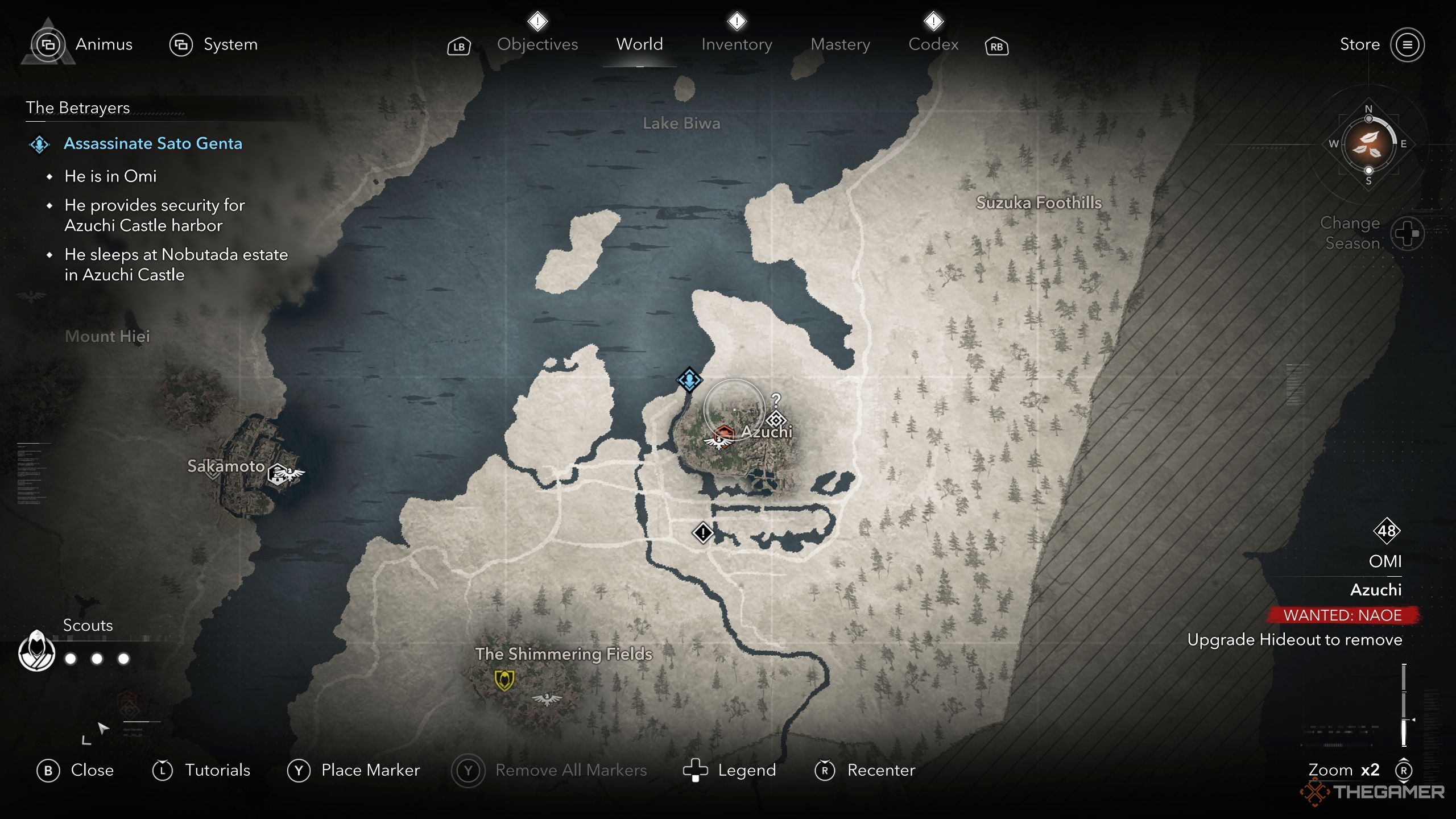 Sato Genta location on the map in AC Shadows.