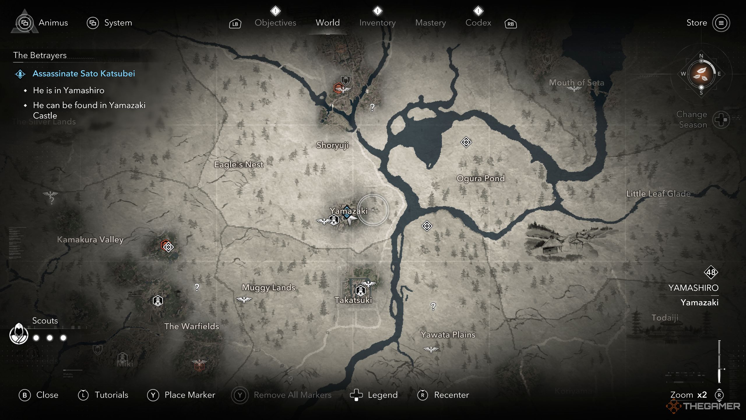 Sato Katsubei location on the map in AC Shadows.