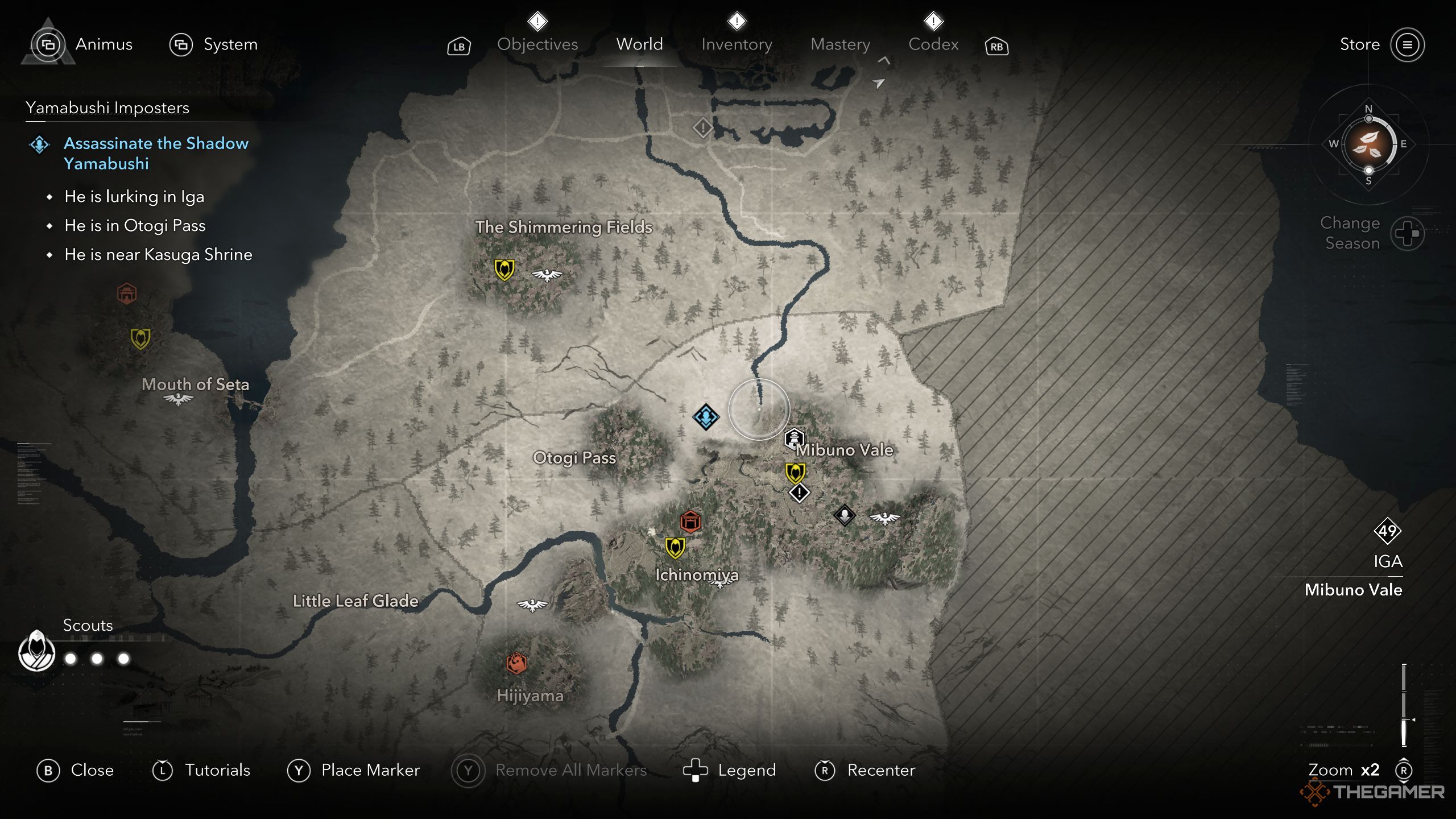 Shadow Yamabushi location on the map in AC Shadows.