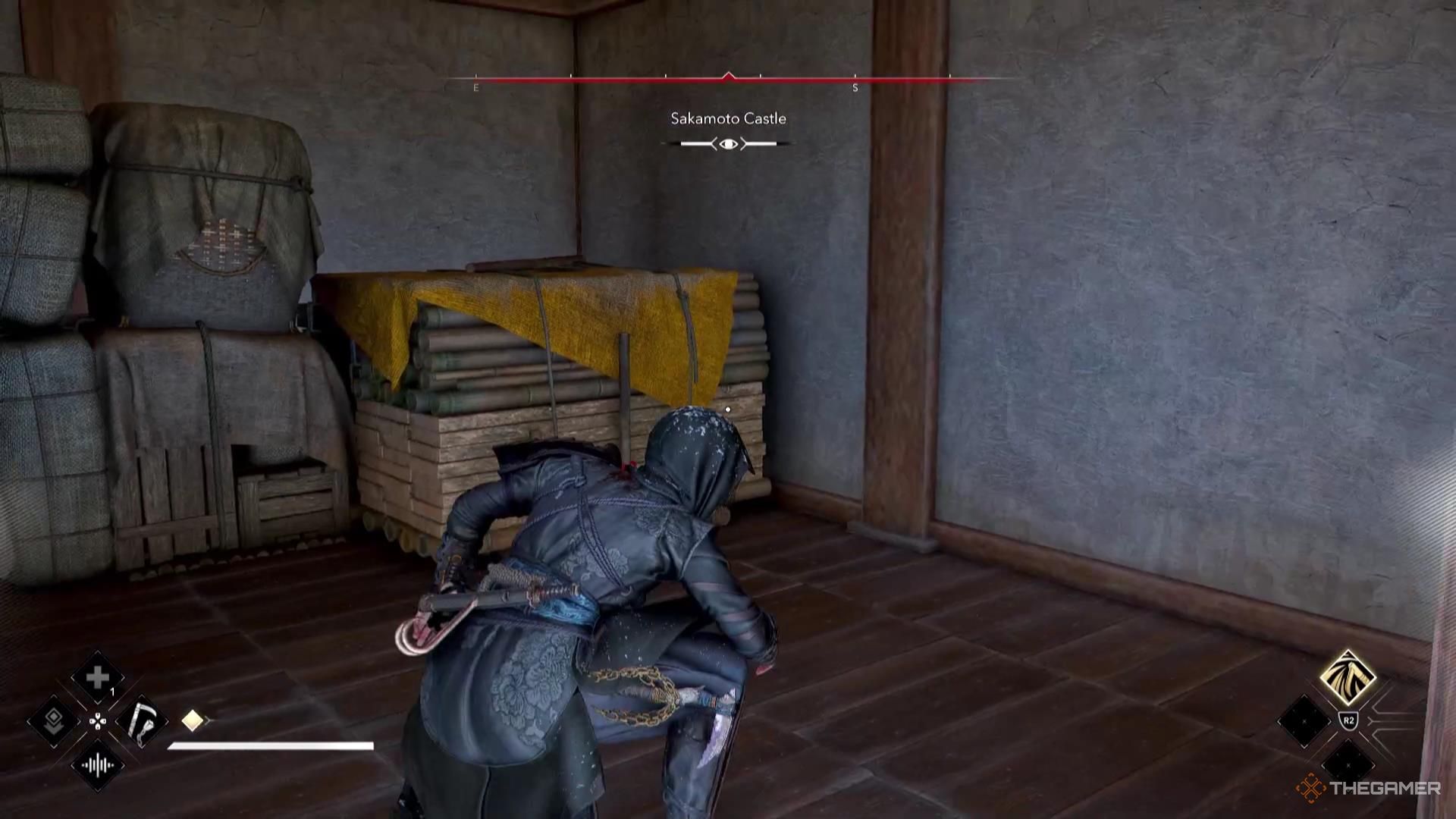 Smuggler resources in a small building in Assassin's Creed Shadows.