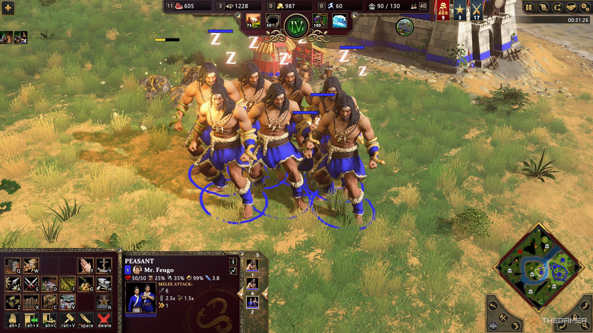 Some Kuafus are idle and waiting commands in Age of Mythology - Retold