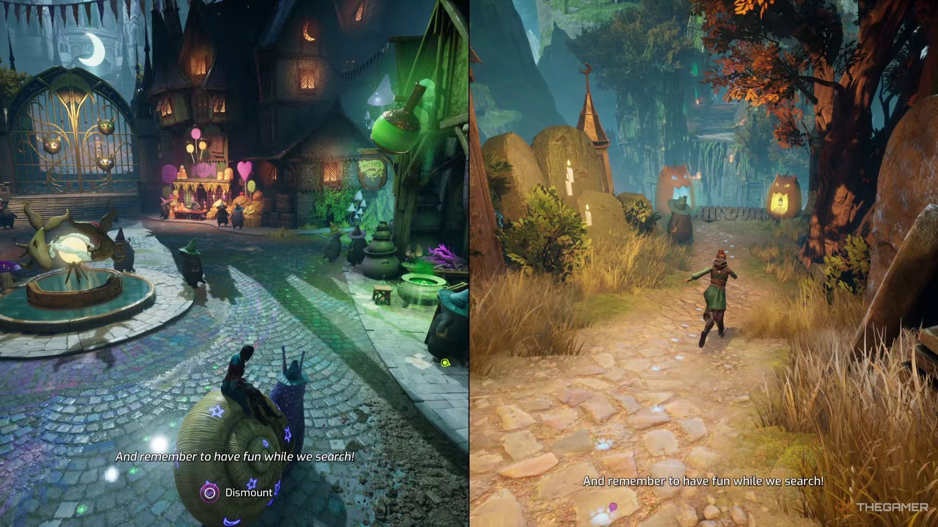 Mio rides a snail throughout the moon market in Split Fiction.