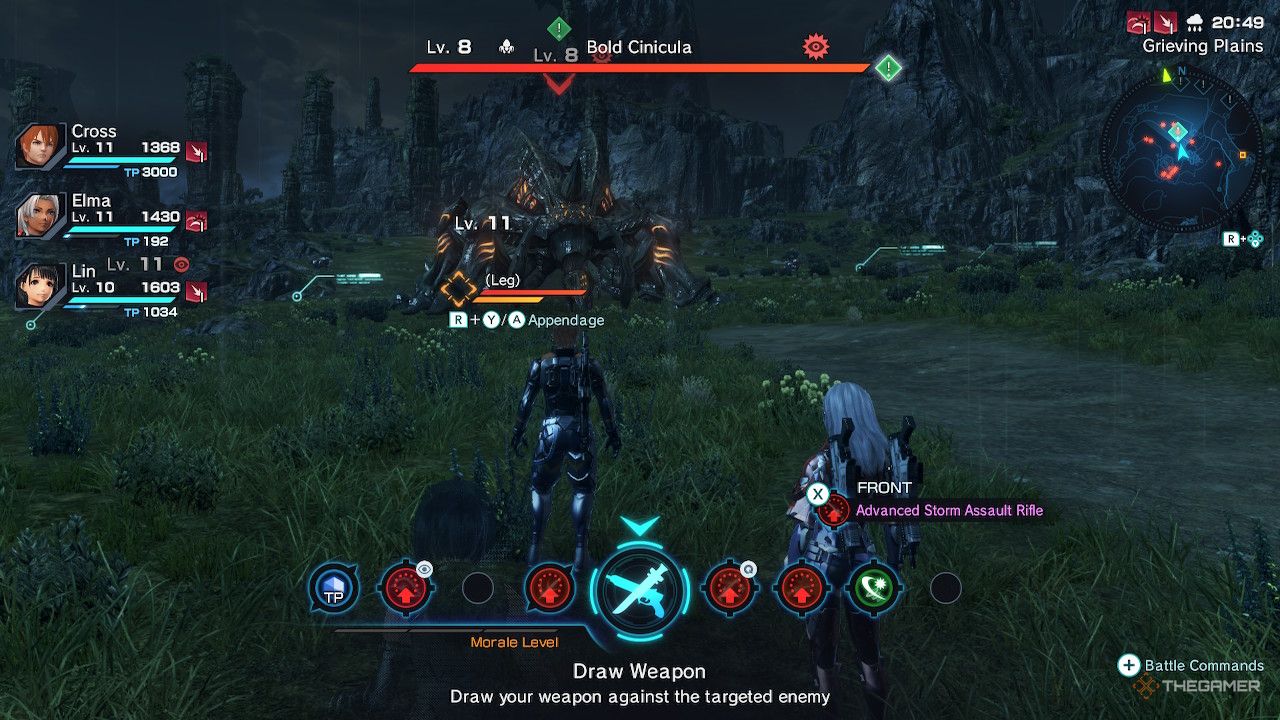 Targeting a leg in Xenoblade Chronicles X