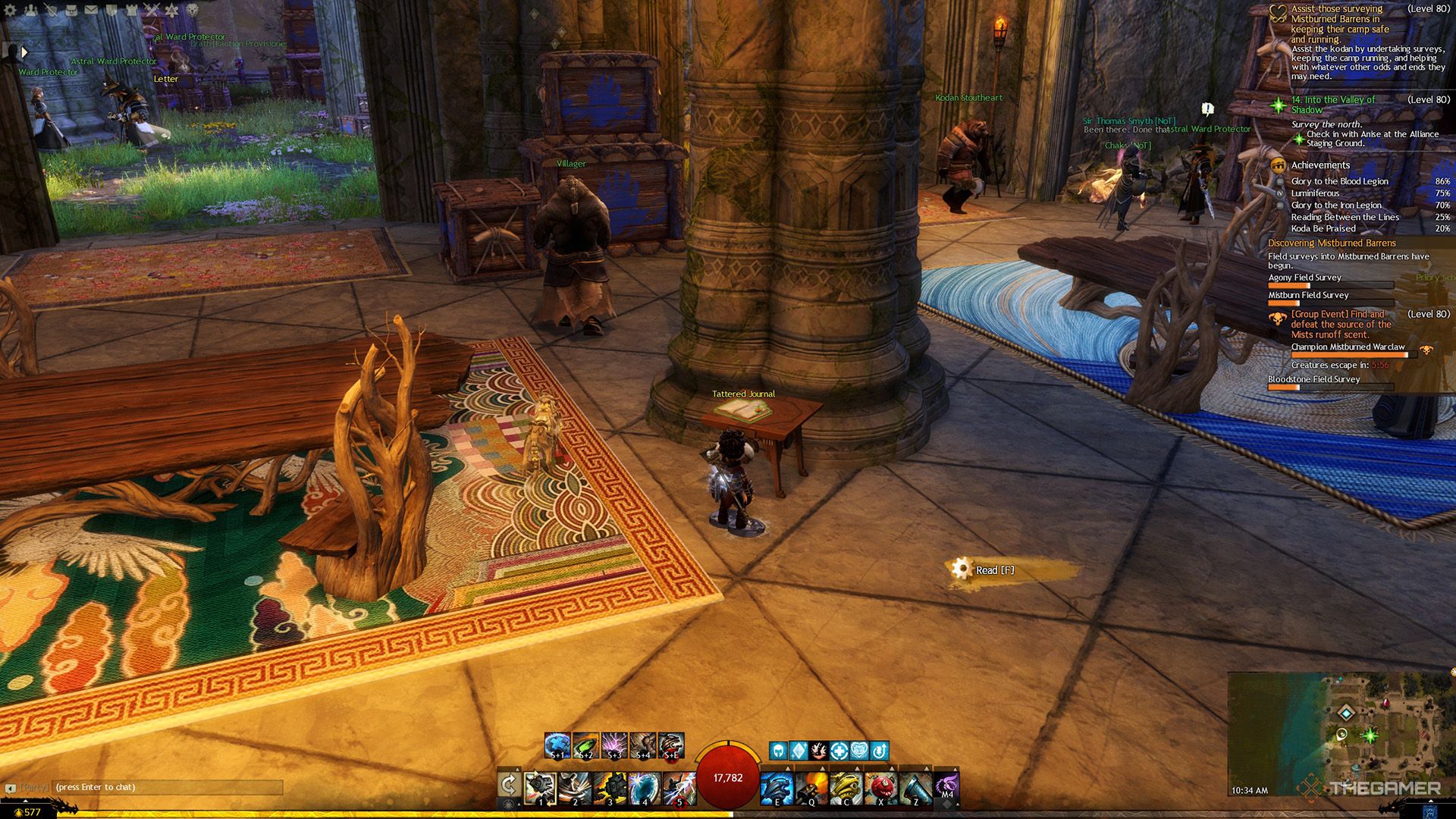 The scenery around the second Tattered Journal on the map in Guild Wars 2.