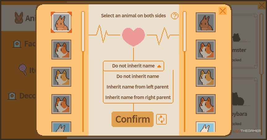 The breeding menu is shown in Tiny Pasture.-1