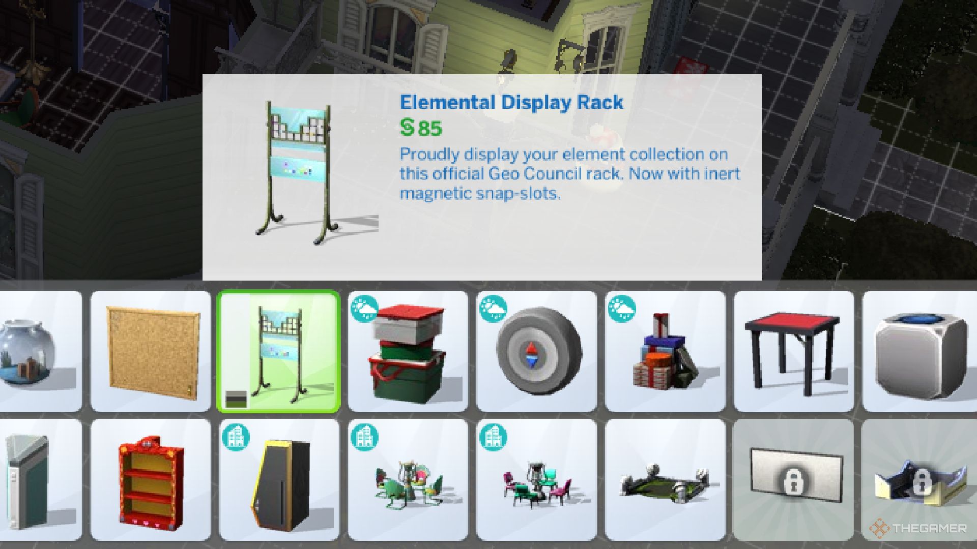 The elemental display rack in The Sims 4.