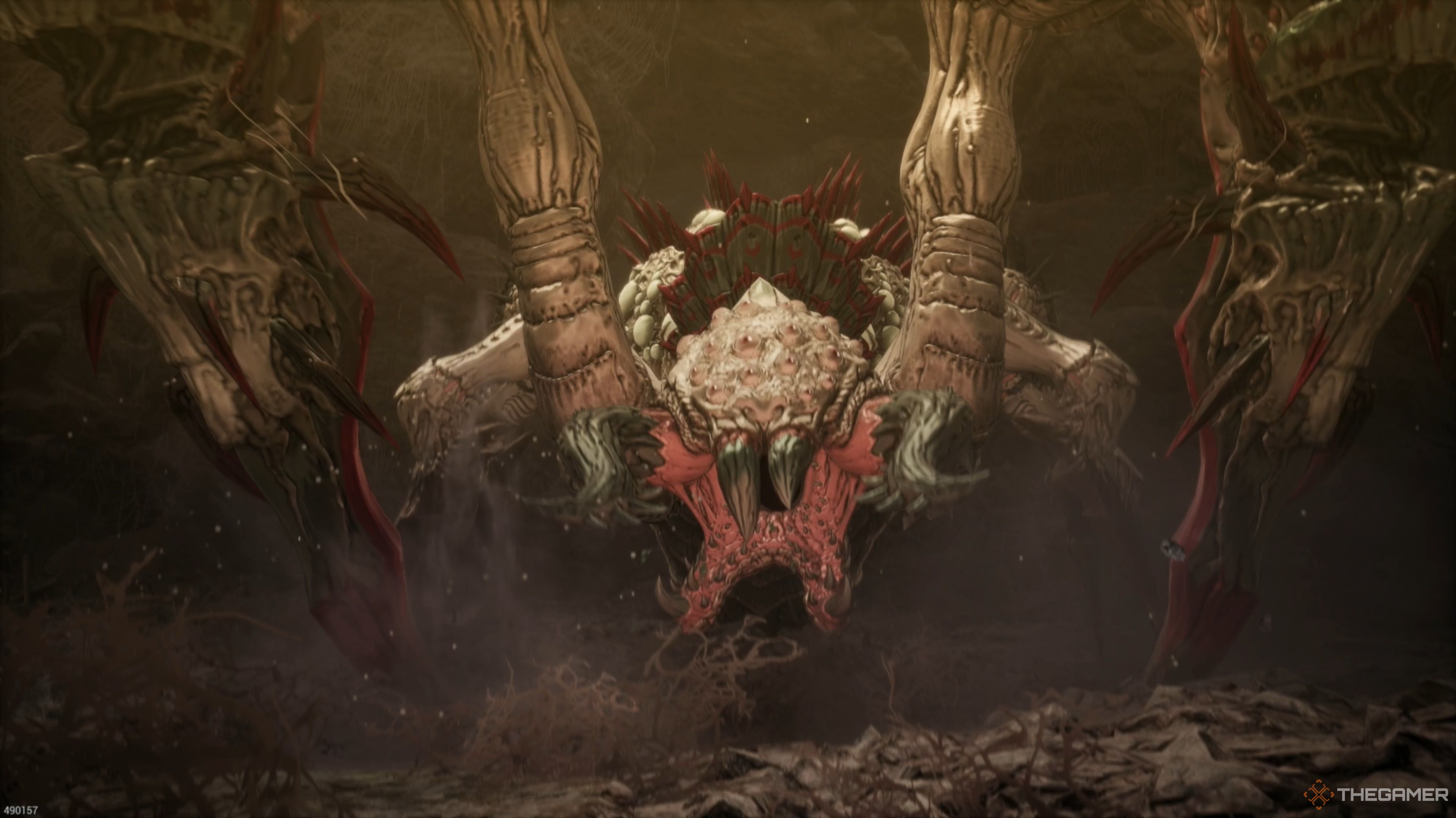 Aratra letting out a loud and ear piercing roar in The First Berserker: Khazan.