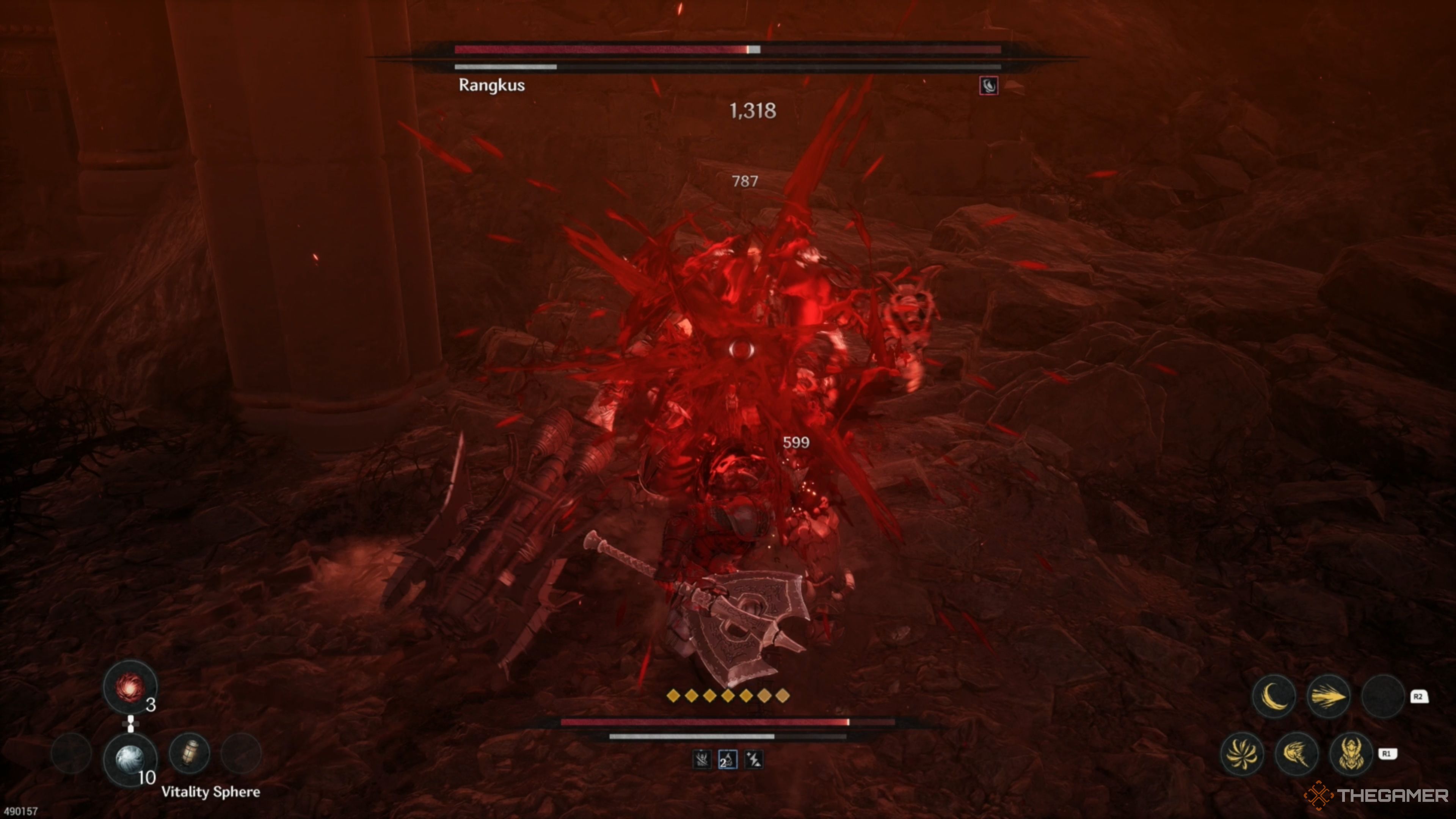 Khazan using the Dual Wield's Gale Skill against Rangkus in The First Berserker: Khazan.