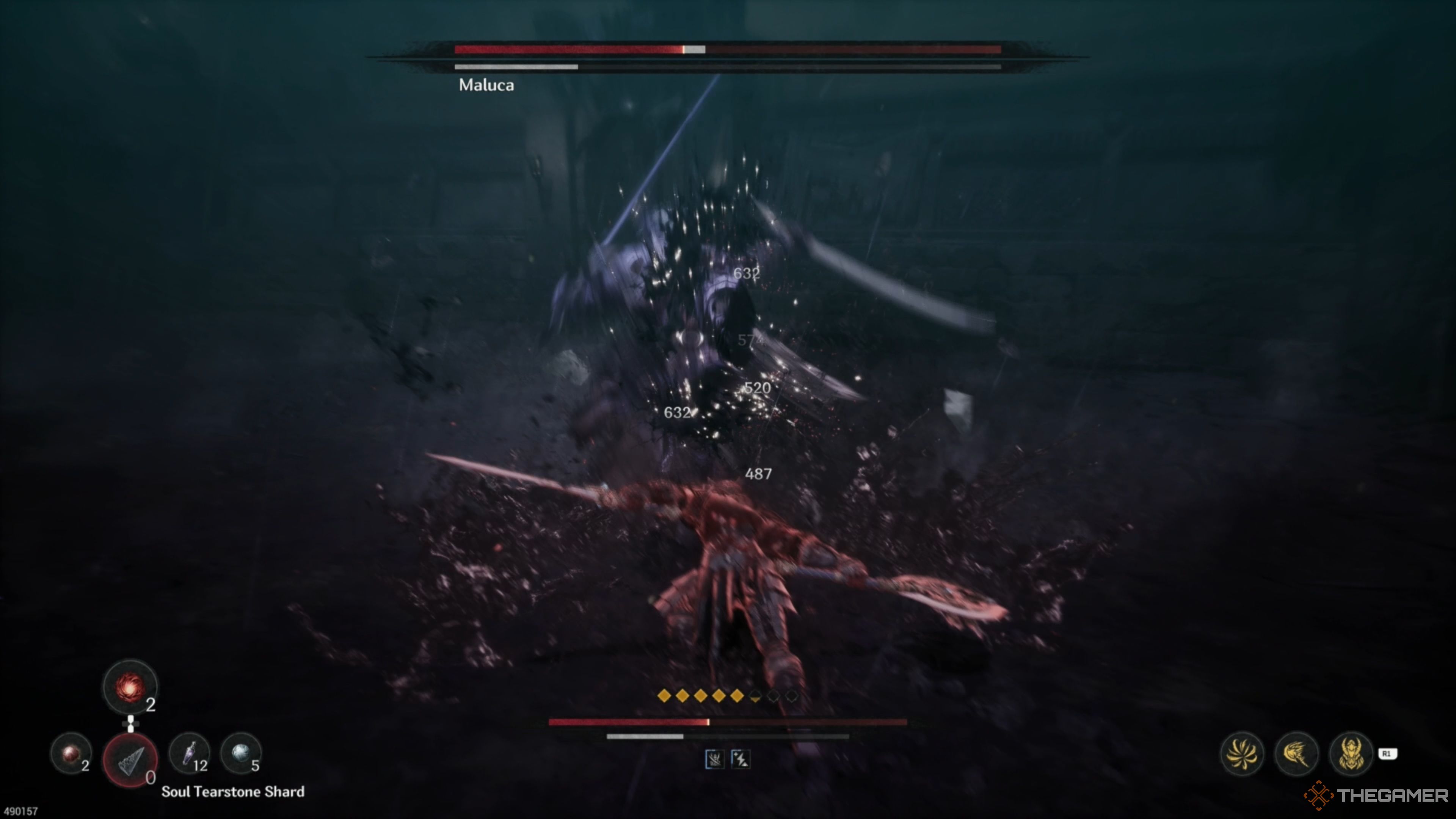 Maluca delivering a heavy kick to Khazan in The First Berserker: Khazan.