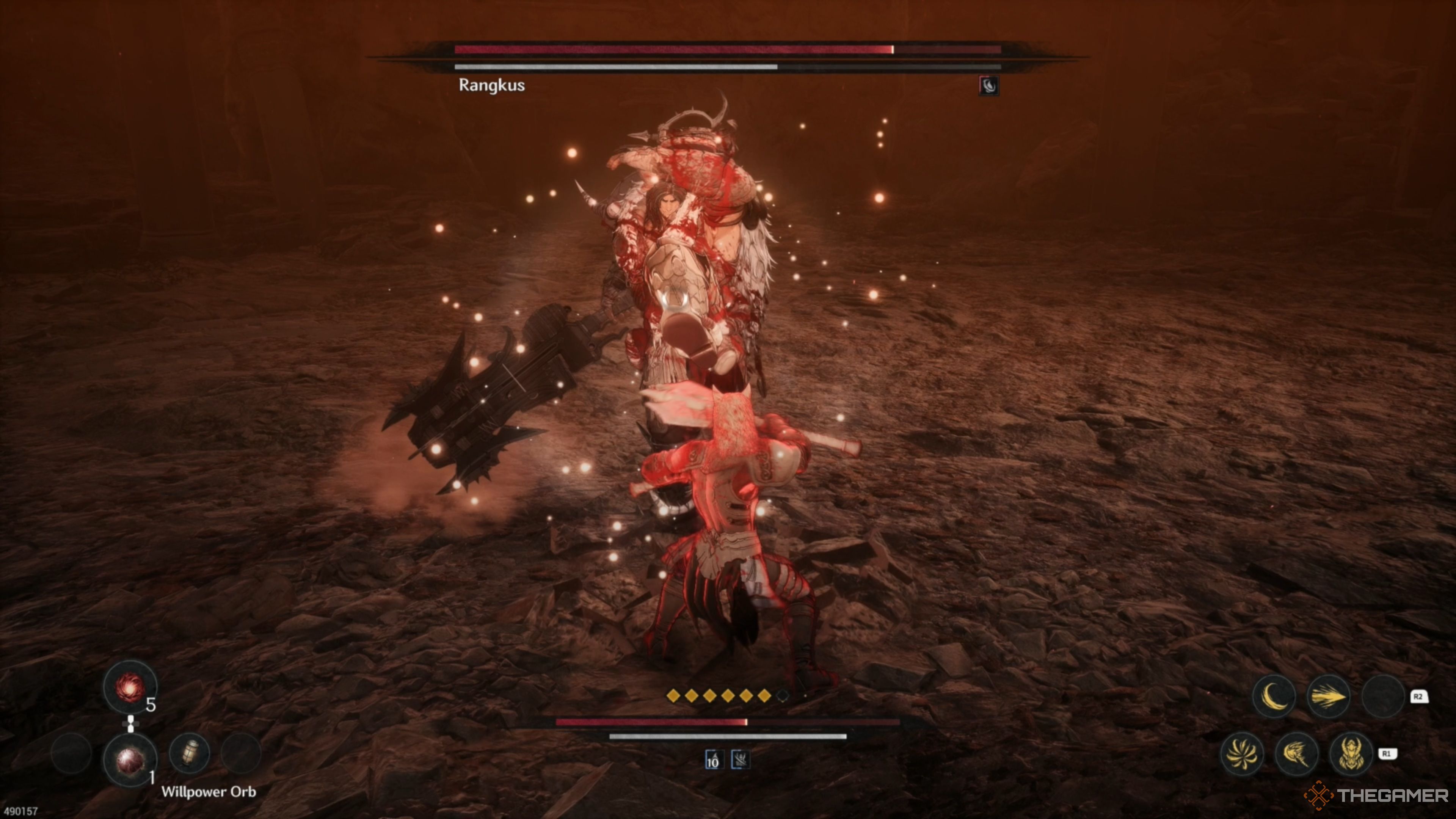 Rangkus charging up a devastating Stomp in The First Berserker: Khazan.