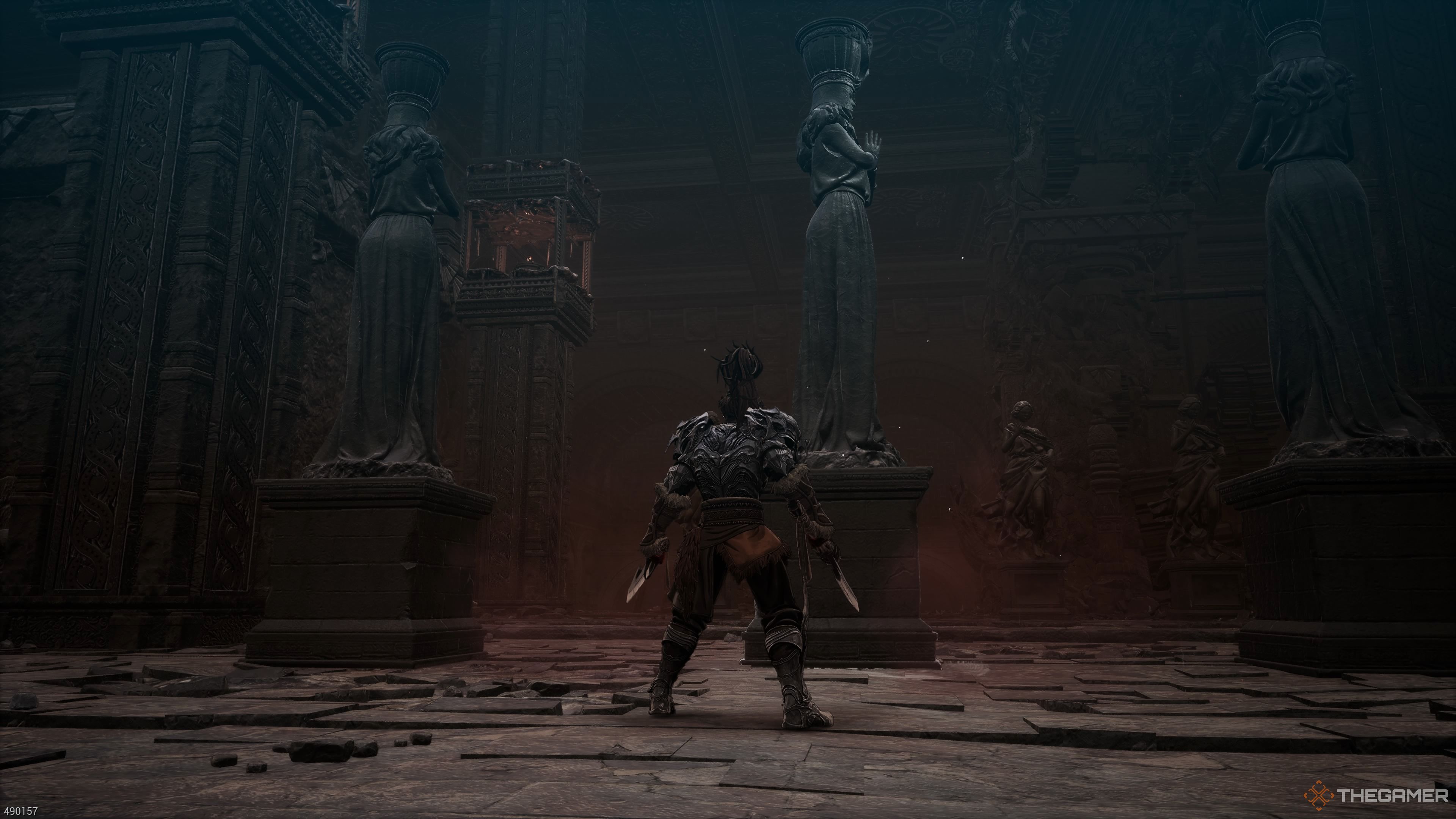 The First statue Puzzle in the Forgotten Temple in The First Berserker Khazan.