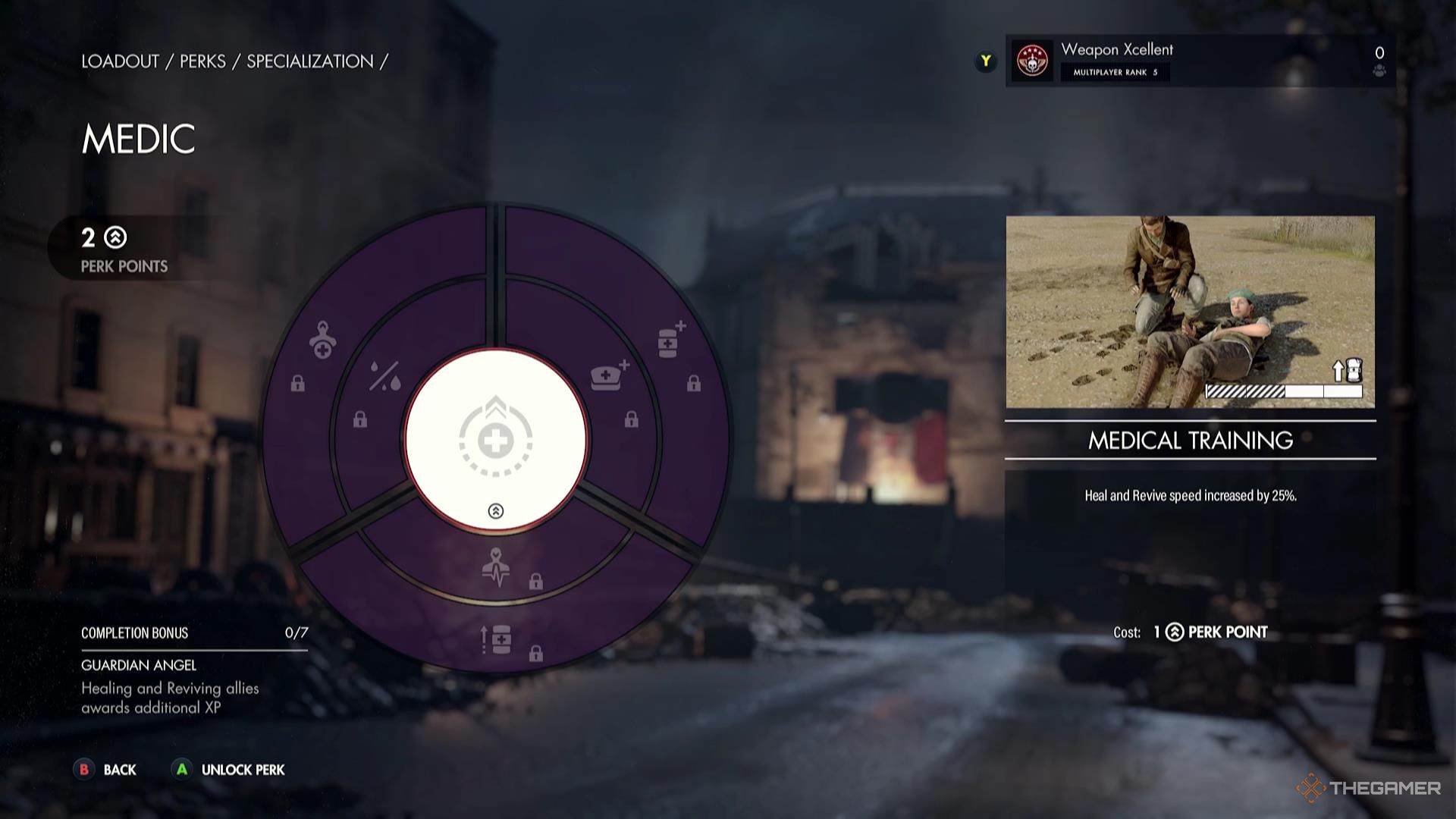 The medic specialization in Sniper Elite Resistance.