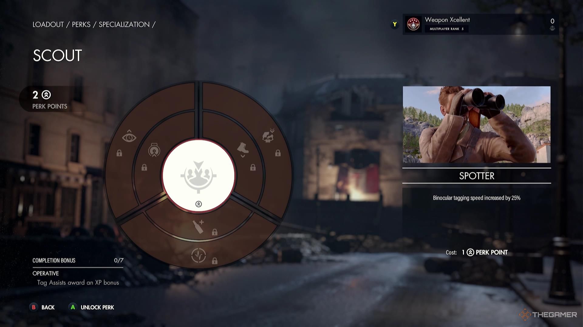 The scout specialization in Sniper Elite Resistance.