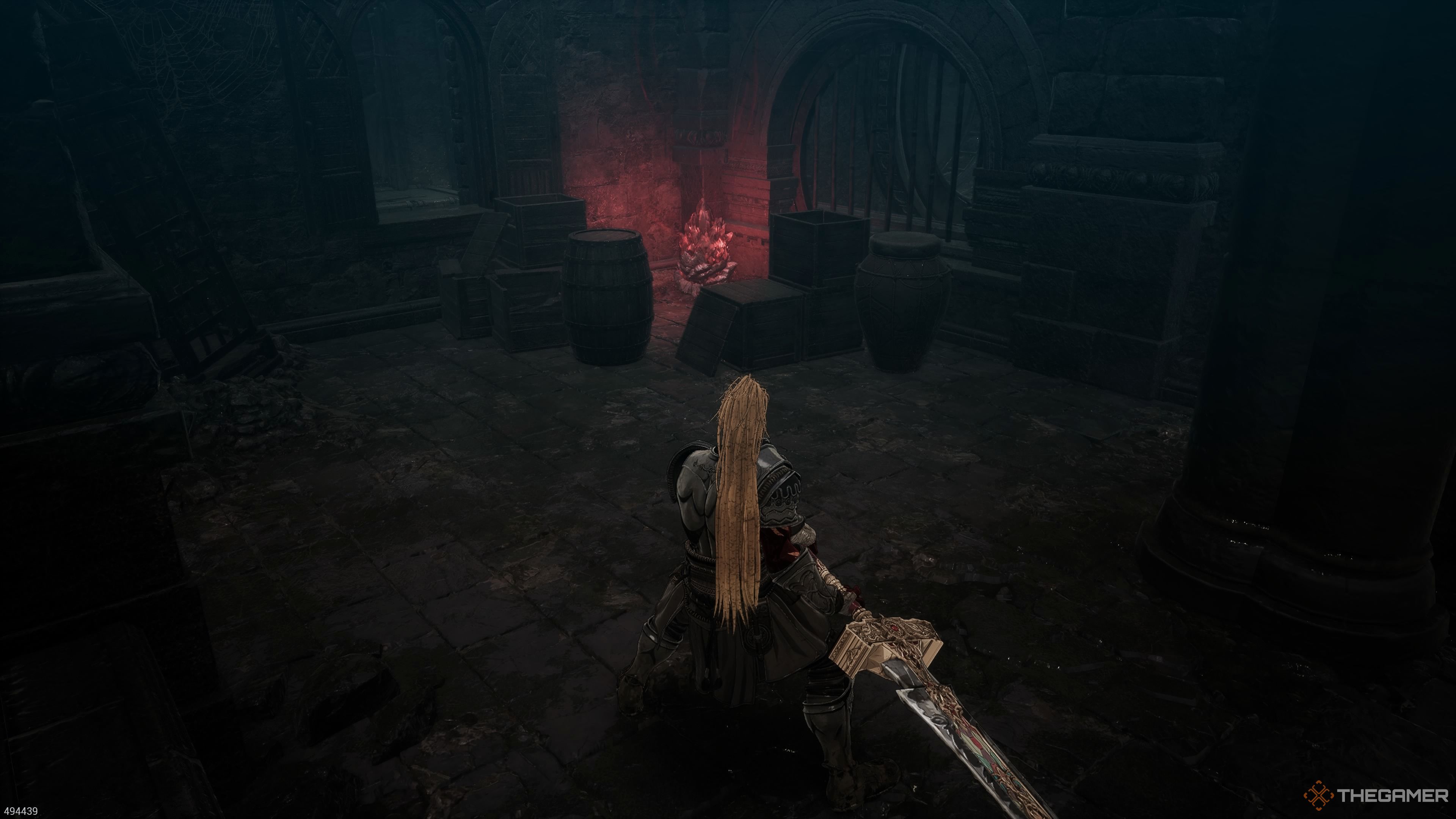 The second Soulstone in the Devoured Village section of The First Berserker Khazan.