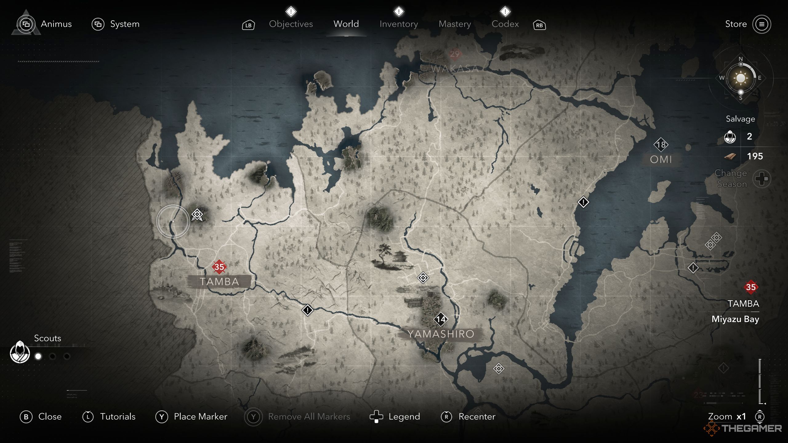 The Silver Smugglers quest location on the map in AC Shadows.