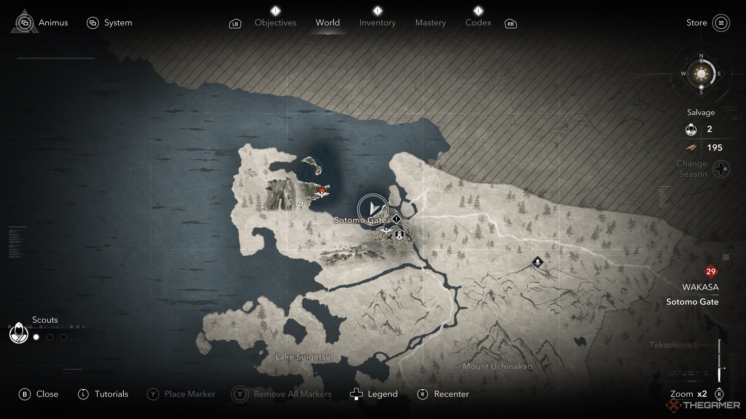 The Slaver location on the map in AC Shadows.