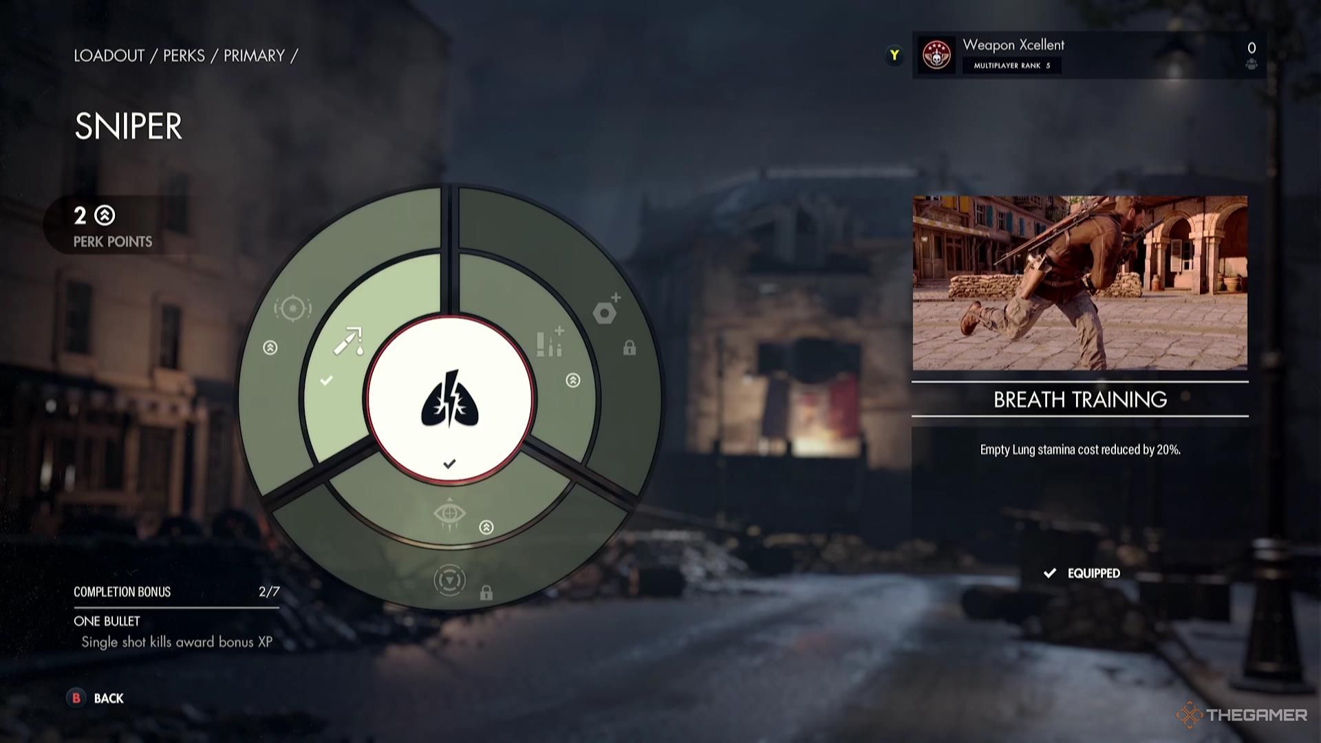 The sniper specialization in Sniper Elite Resistance.