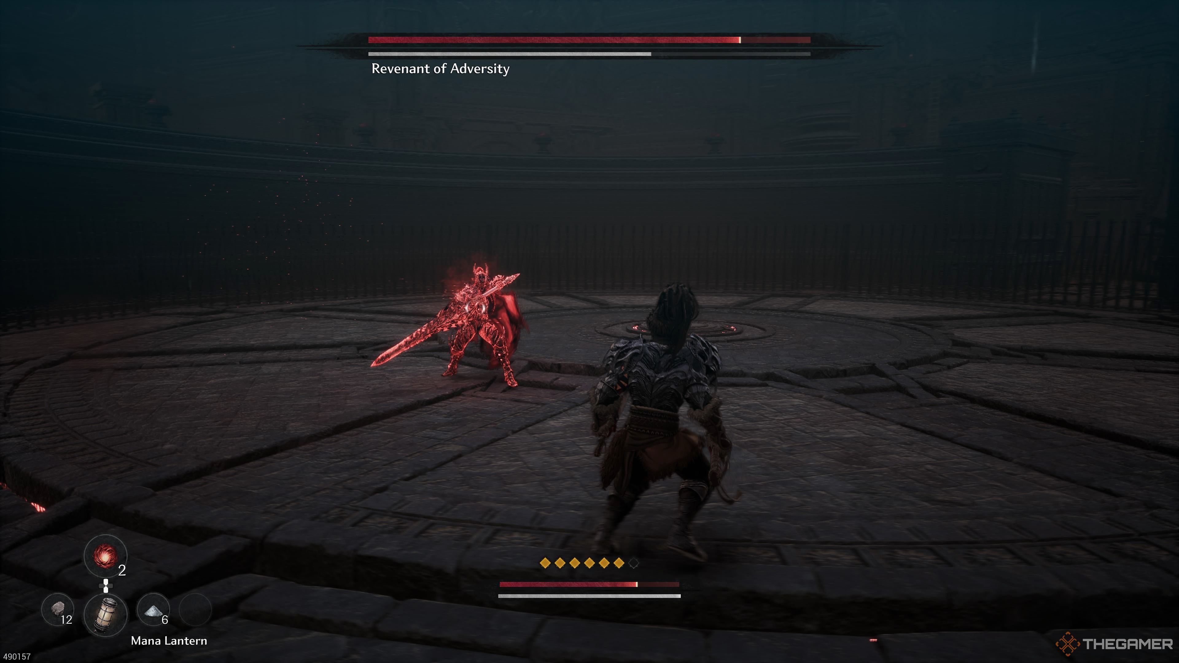 The spirit of adversity in the Beneath the Forgotten Temple area in The First Berserker Khazan.