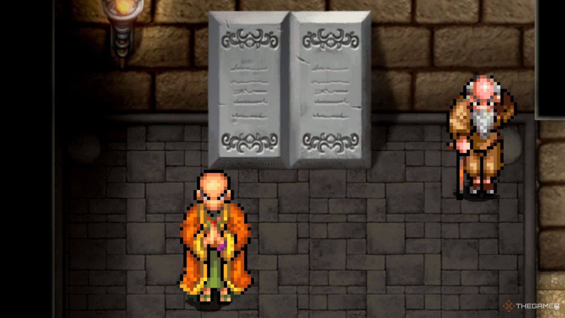 The Stone Tablet in the Toran Lake Castle in Suikoden 1 HD Remaster.