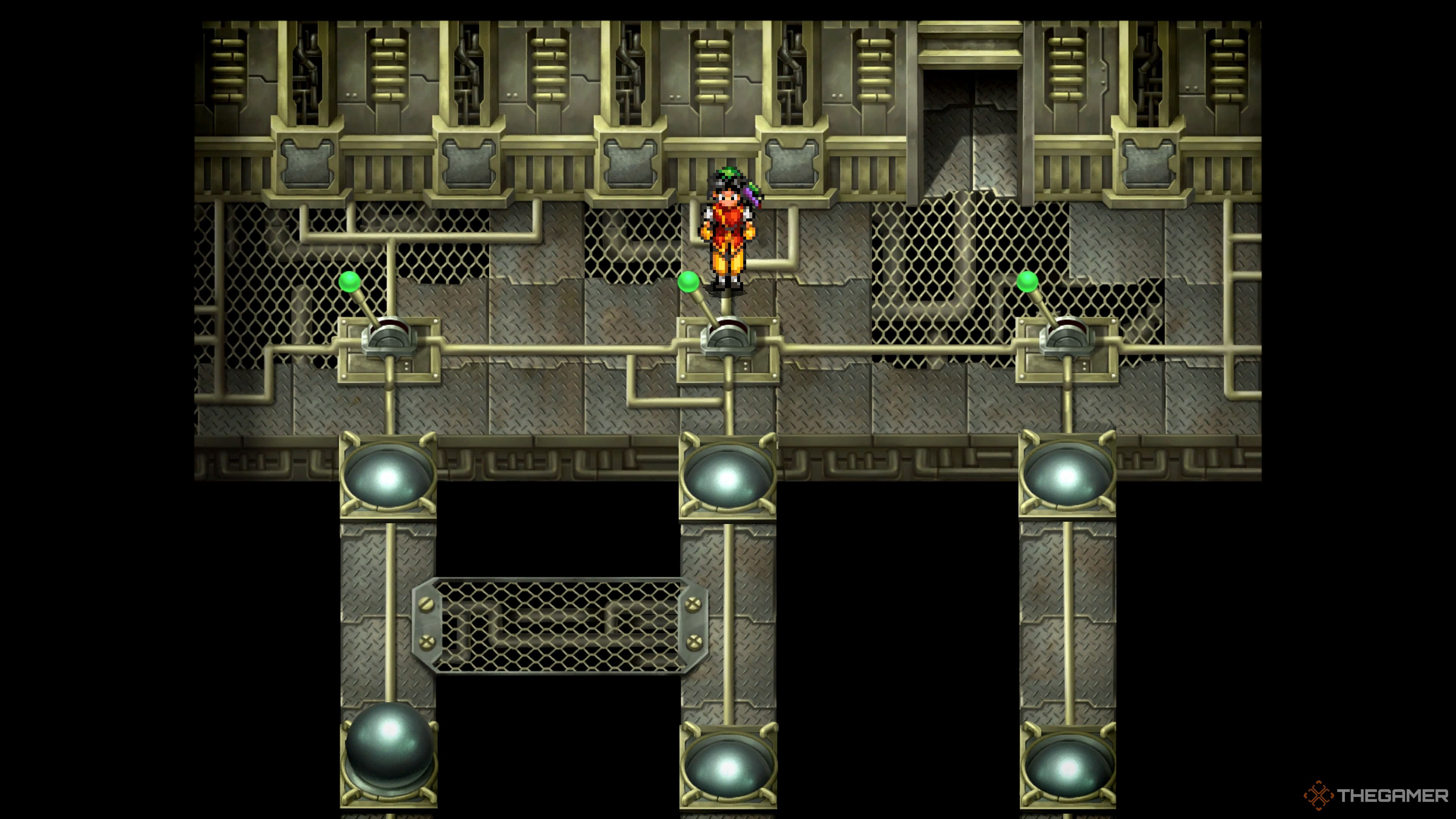 The switch flipping puzzle in Suikoden 1 HD Remaster.