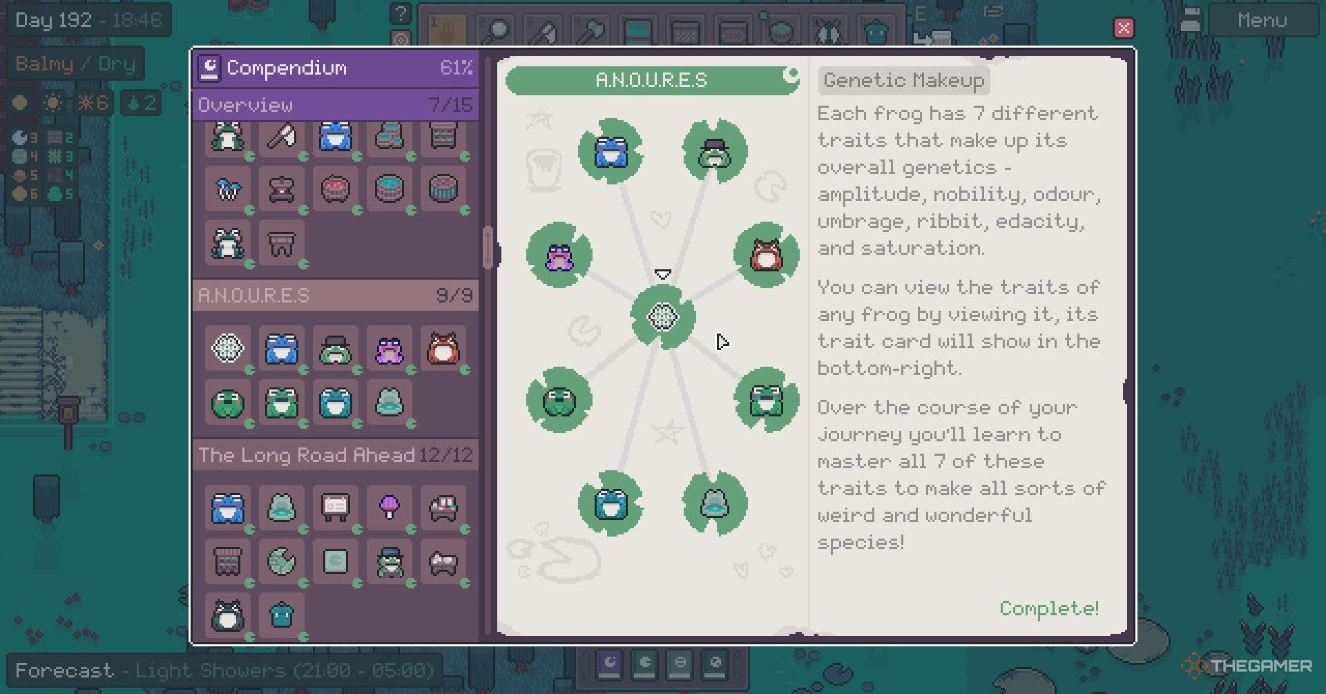 The traits page in the Compendium in Mudborne.