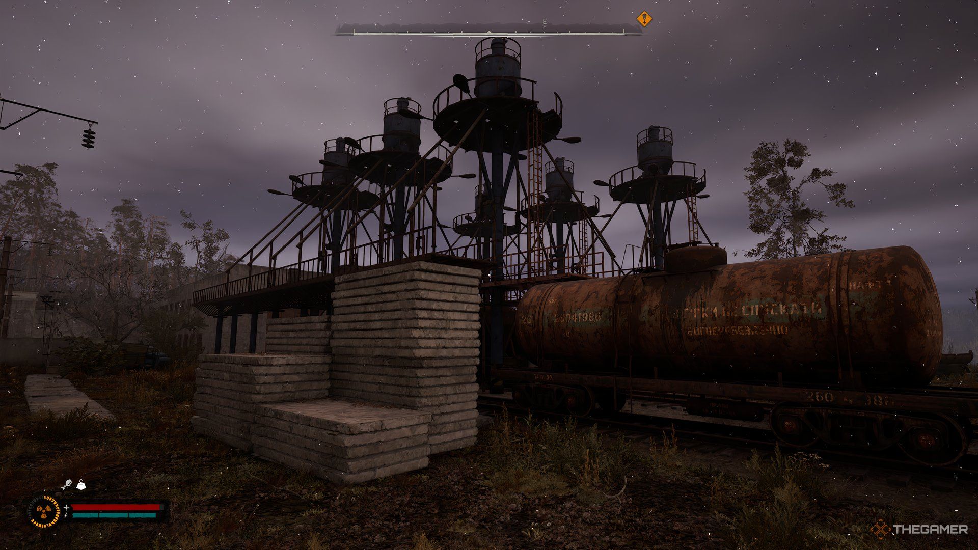 An image showing train wreck with water tanker in Stalker 2.