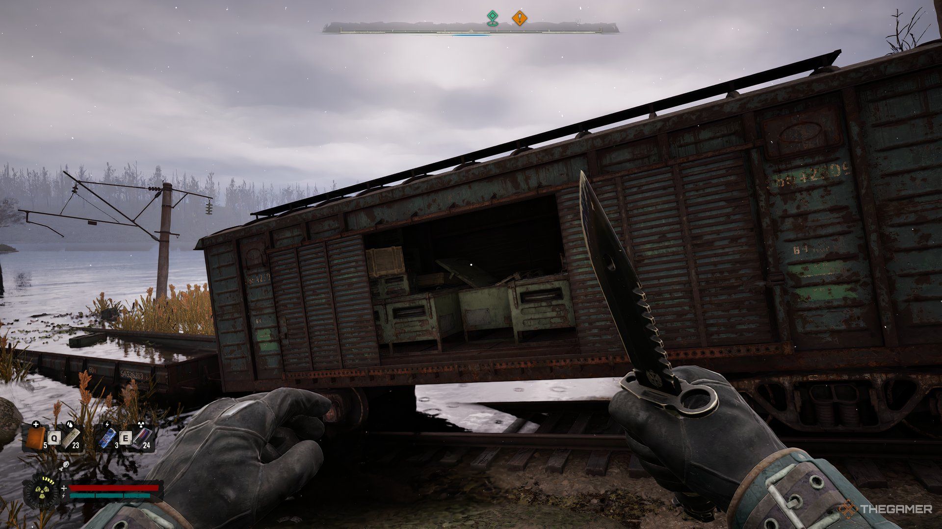 An image showing a train wreck in Stalker 2.