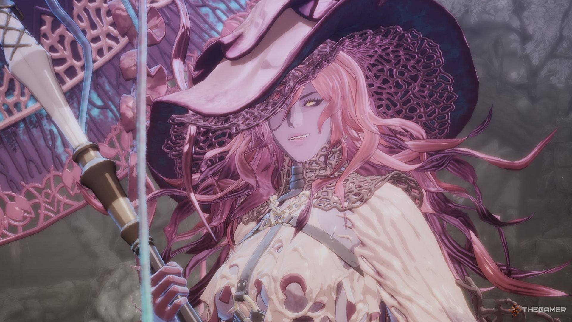 Trokka's holding her parasol in The First Berserker Khazan.