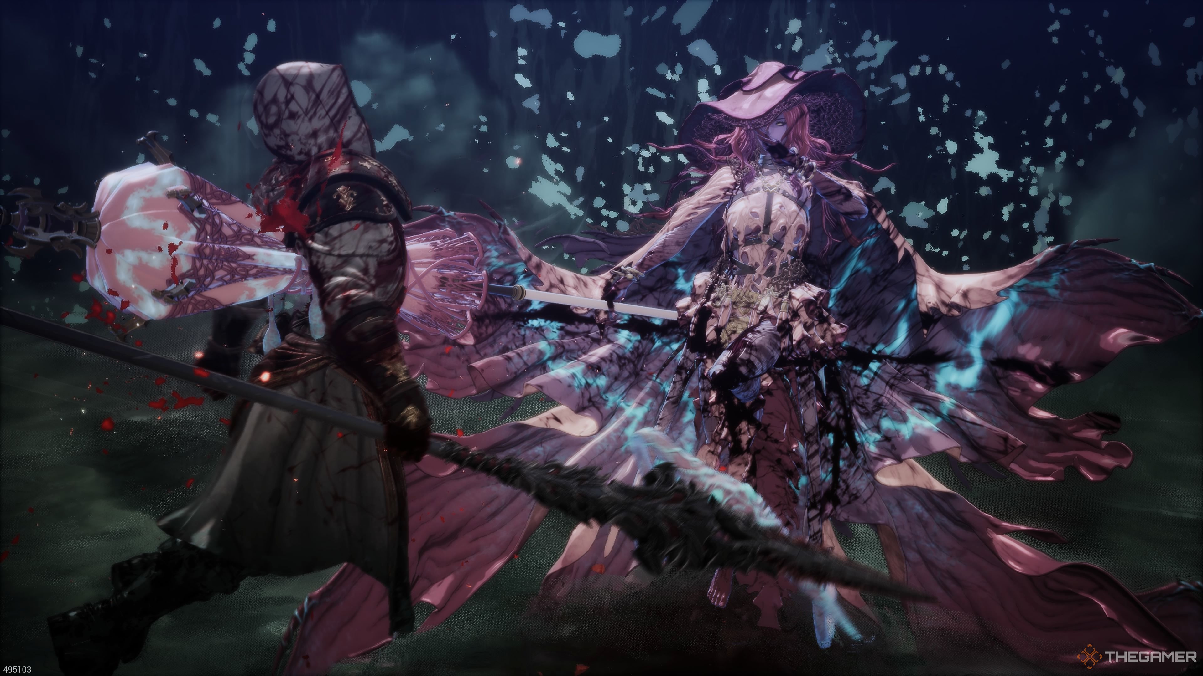 Trokka's powerful jousting attack The First Berserker Khazan.