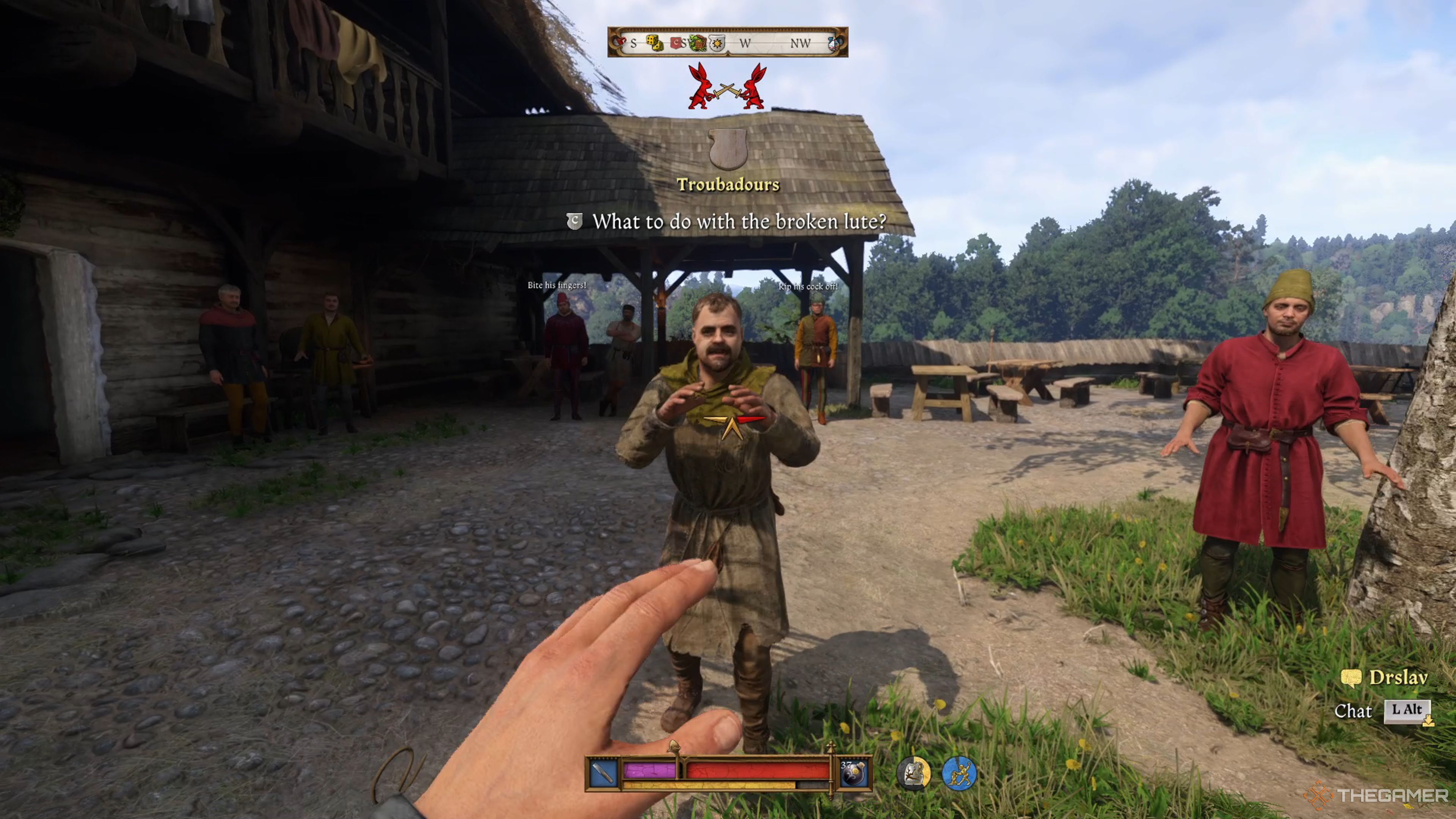 Drslav picking a fight with Henry in Kingdom Come: Deliverance II.