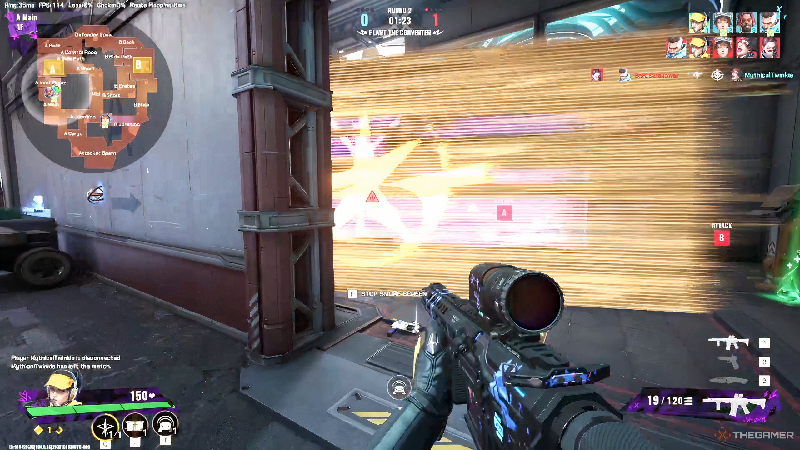 Hollowpoint using her Smoke Screen ability in FragPunk. 