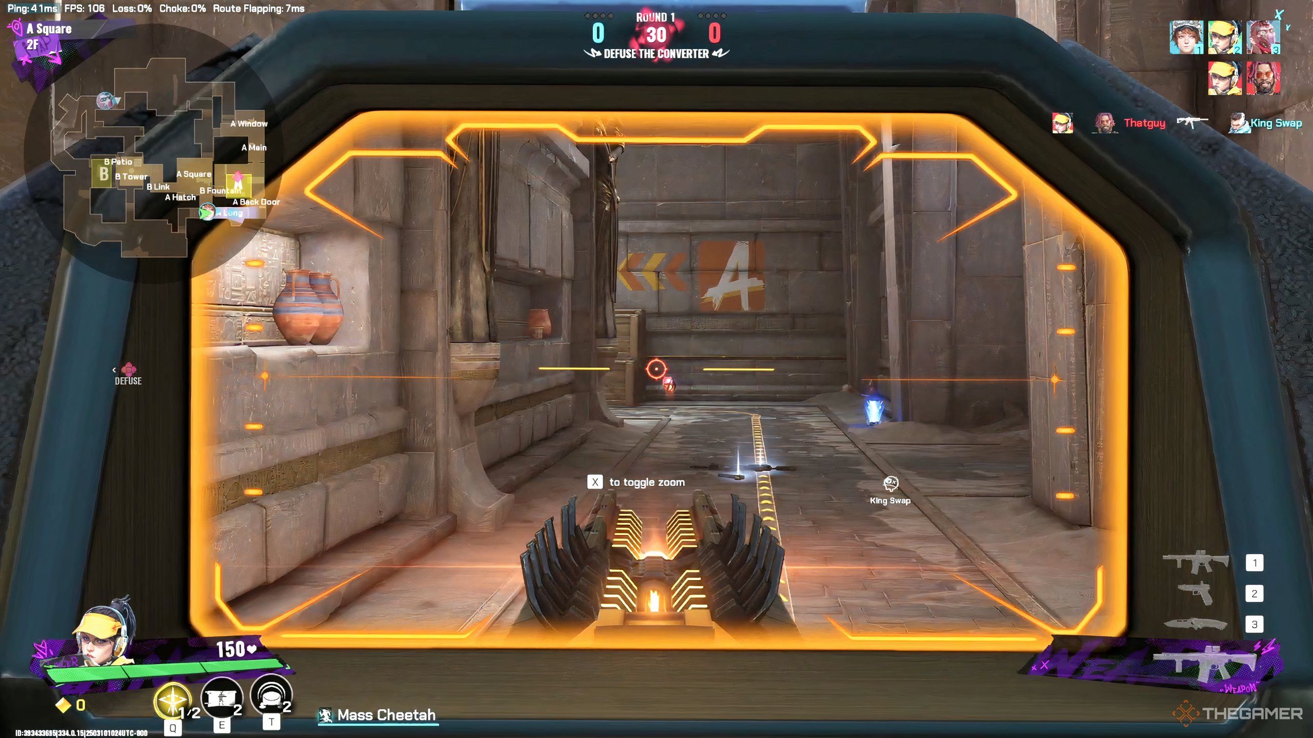 Hollowpoint using her Rail Gun Scope in FragPunk. 