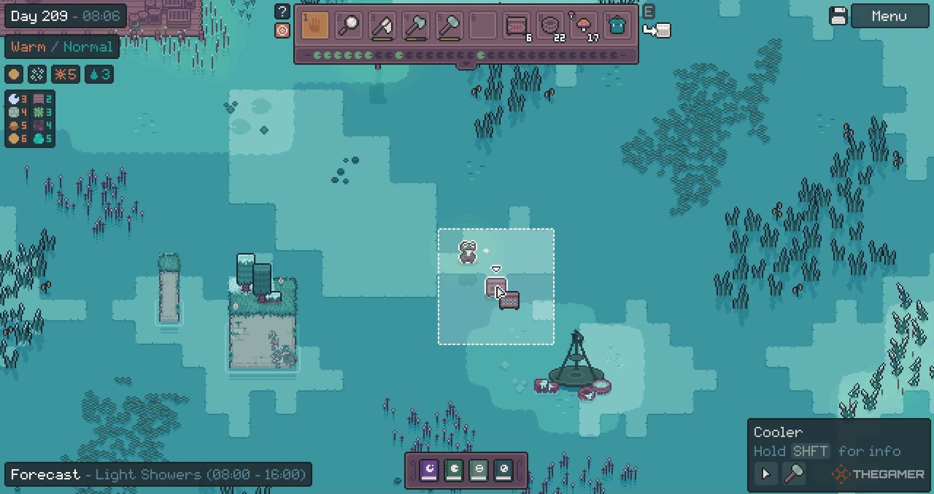 Using a Cooler to make an ice path in Mudborne.