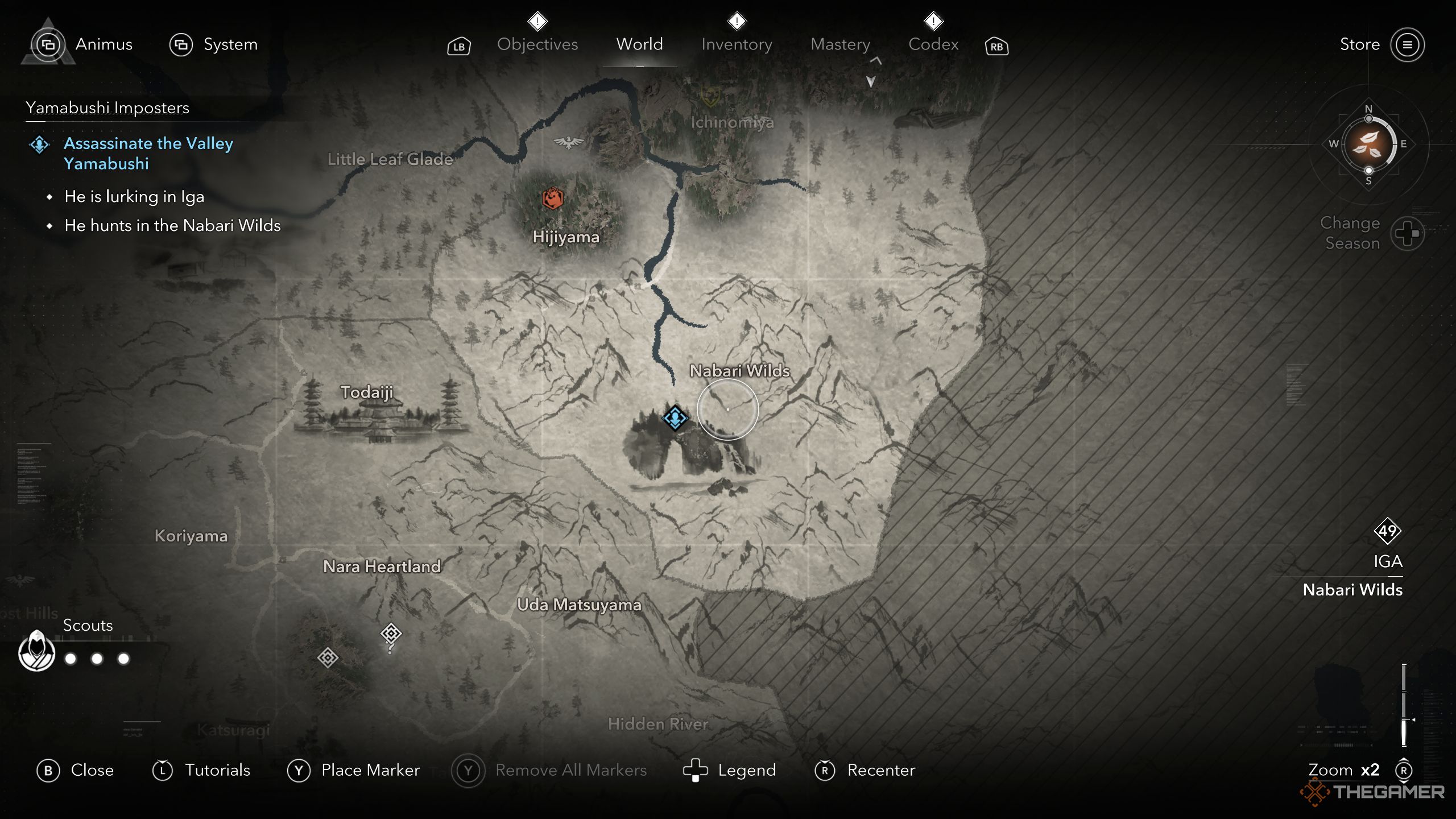 Valley Yamabushi location on the map in AC Shadows.