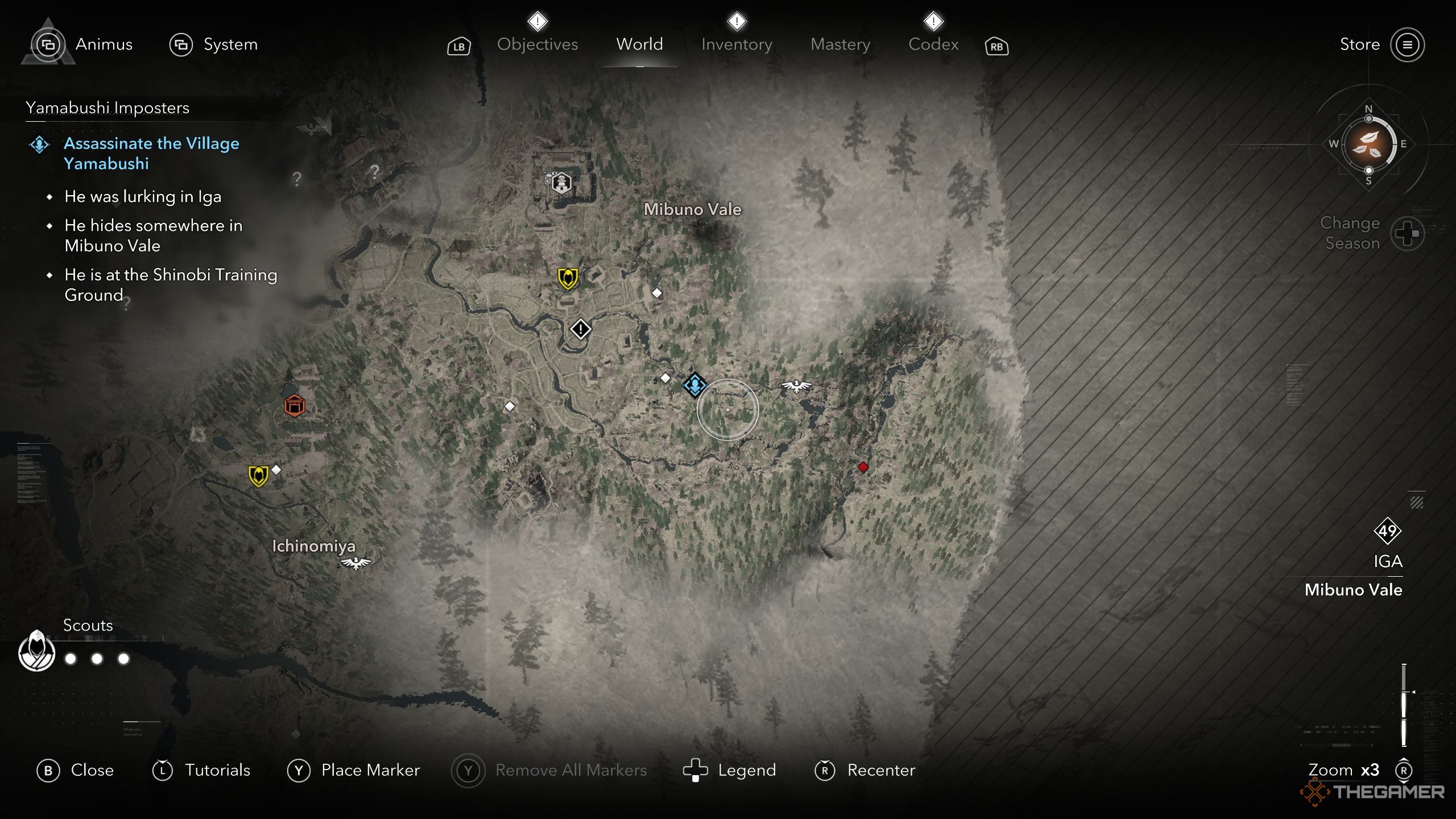 Village Yamabushi location on the map in AC Shadows.