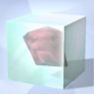 A chunk of Volentin sits in a glass case in Sims 4