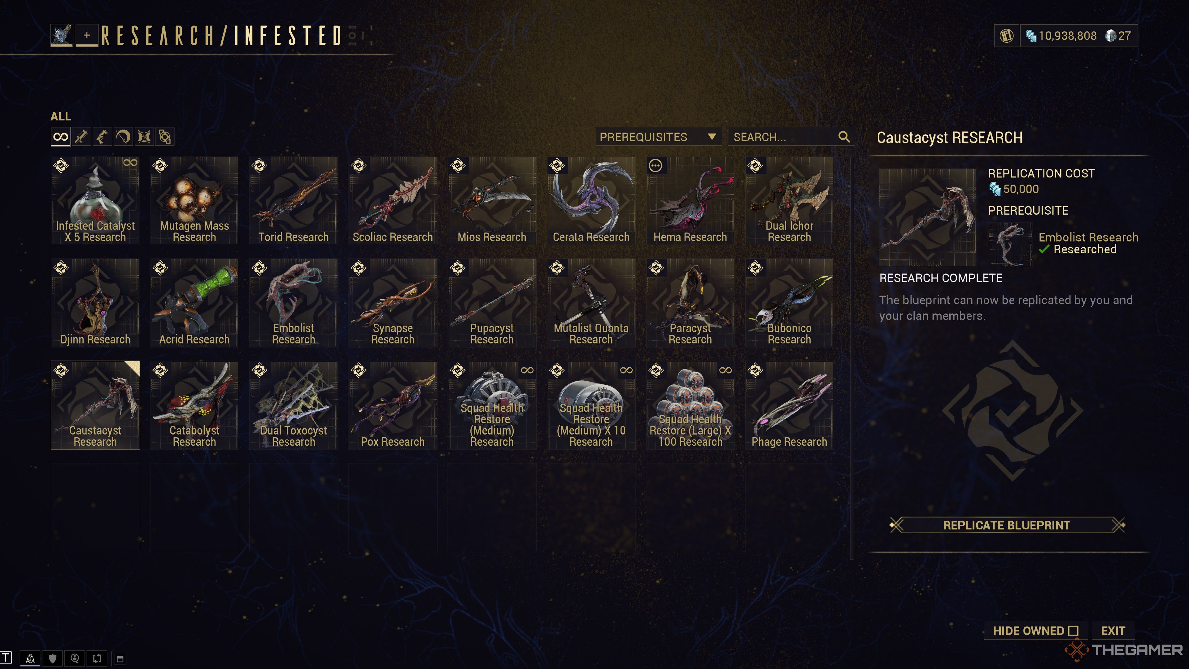 Warframe Bio Lab Caustacyst