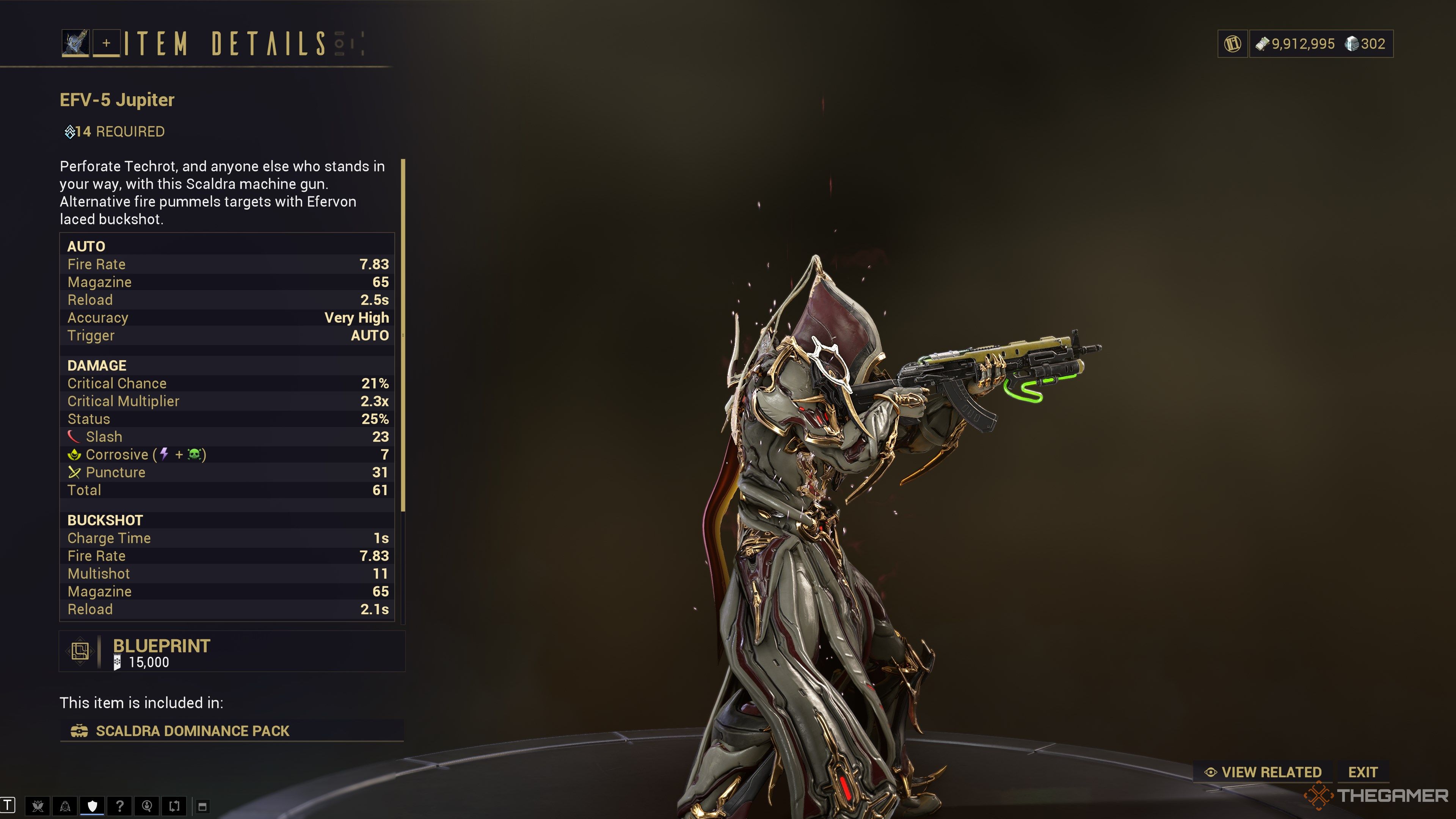 Warframe EFV-5 Jupiter Stats