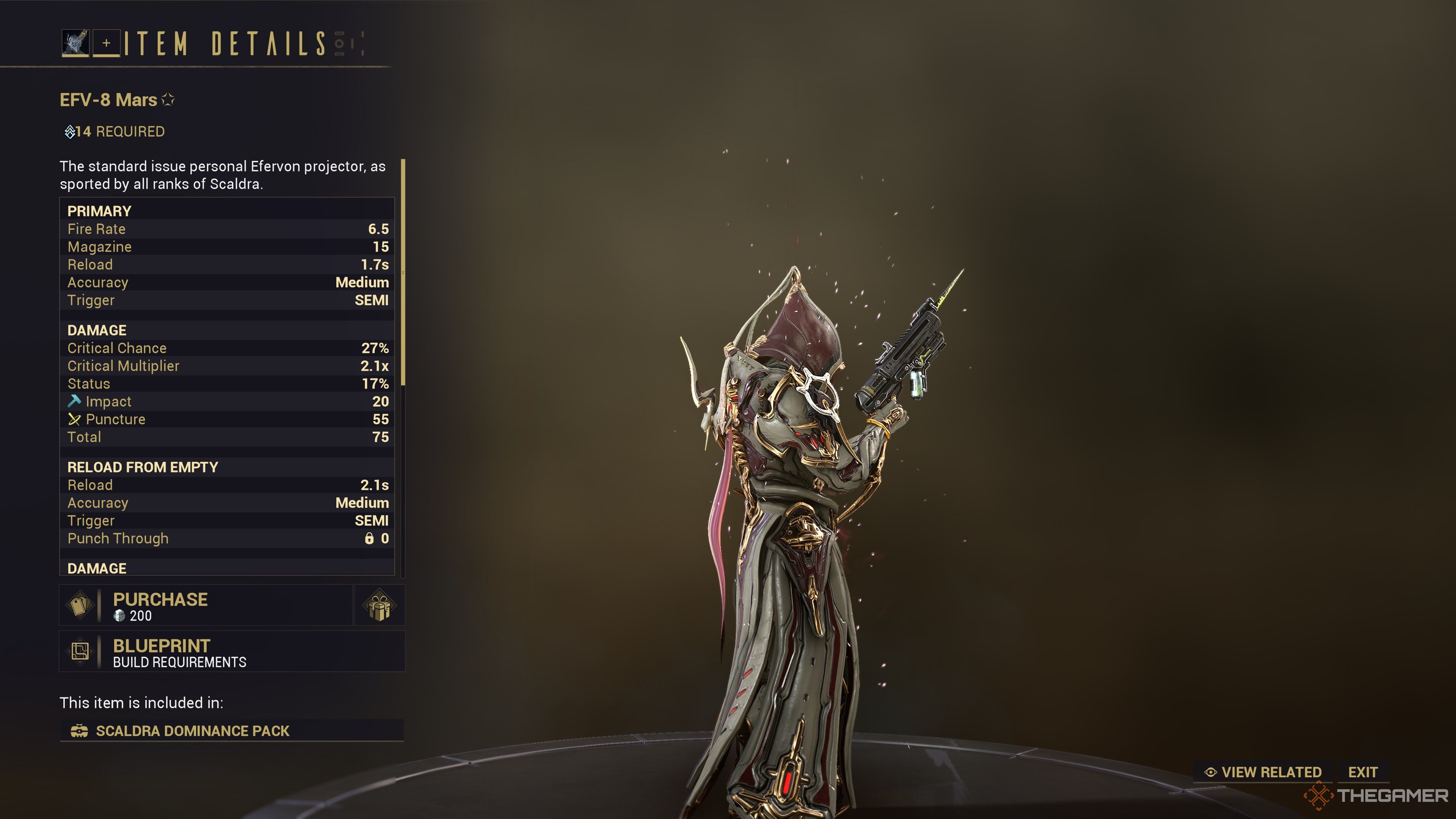Warframe EFV-8 Mars Stats