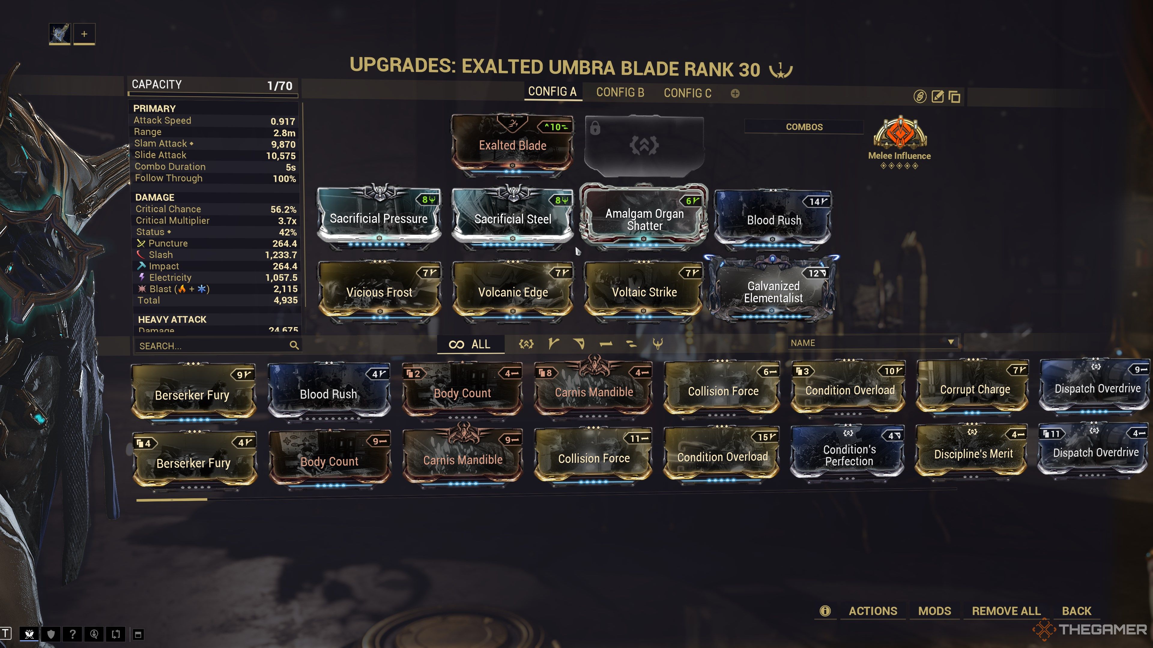 Warframe Exalted Blade Build