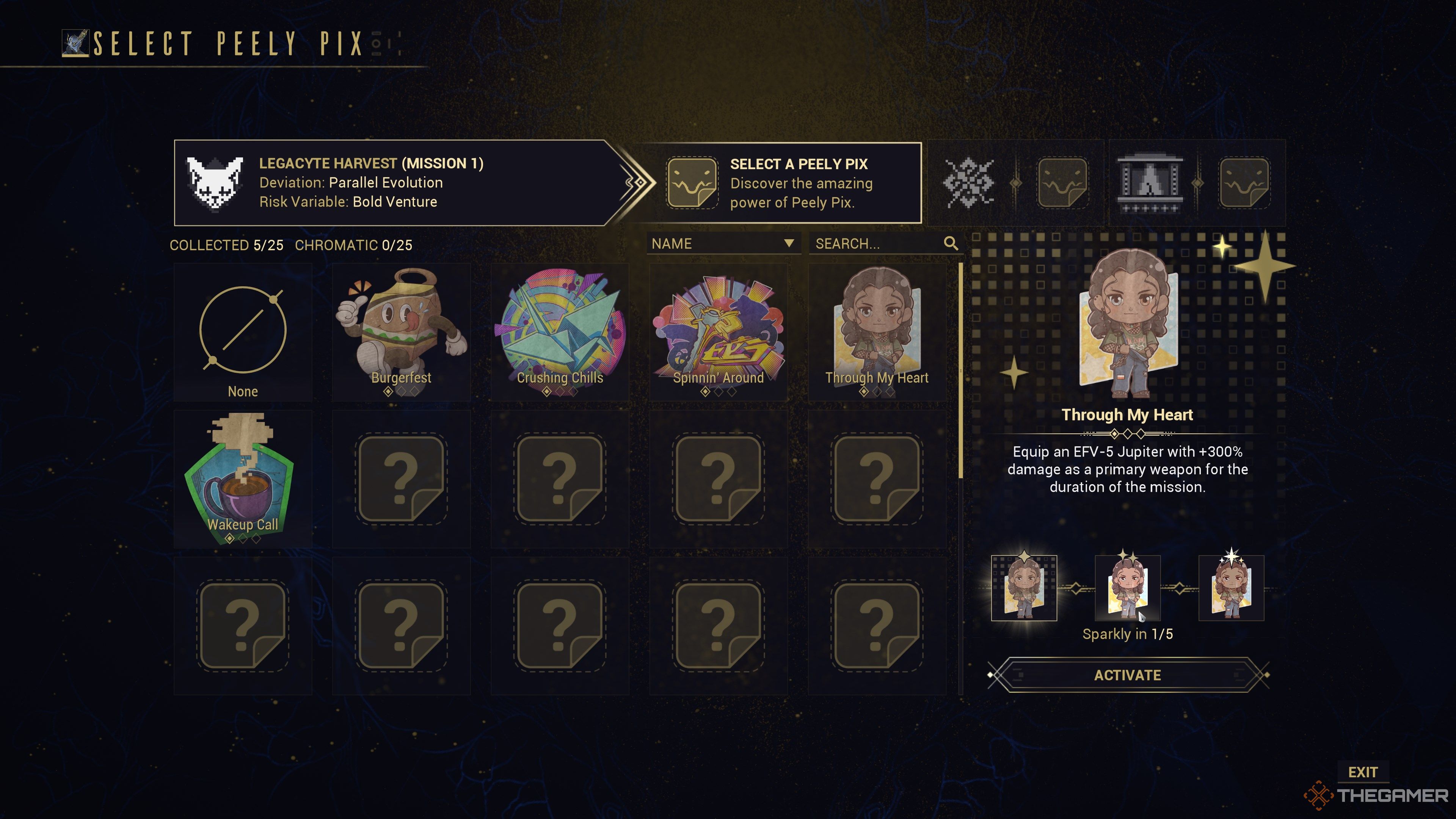 Warframe Pix Card Selection