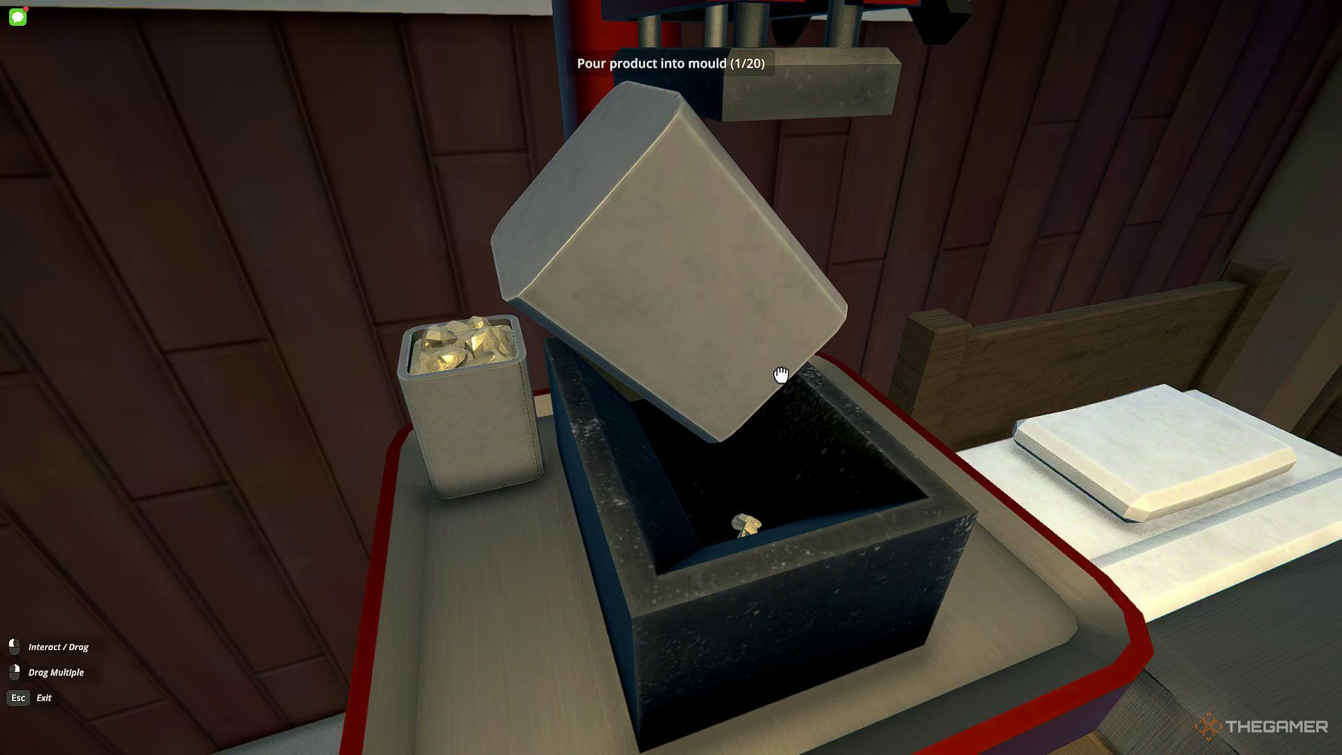 Pouring the product in a brick press in Schedule 1.