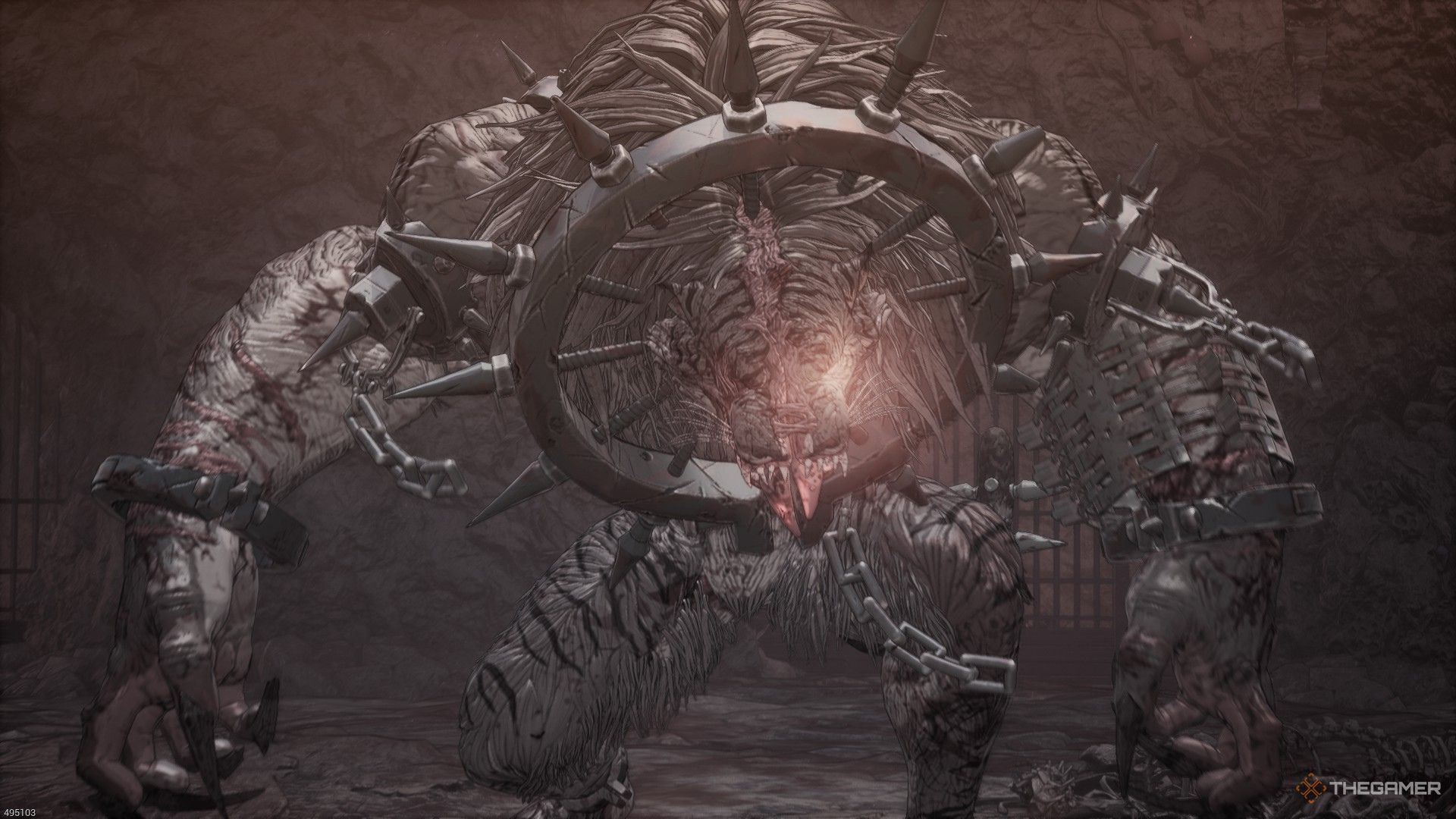 The image shows Shactuka standing in The First Berserker: Khazan.