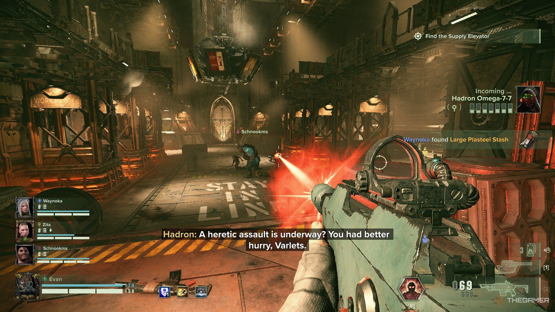 Warhammer 40,000: Darktide - A cultist cut down by lasgun fire.